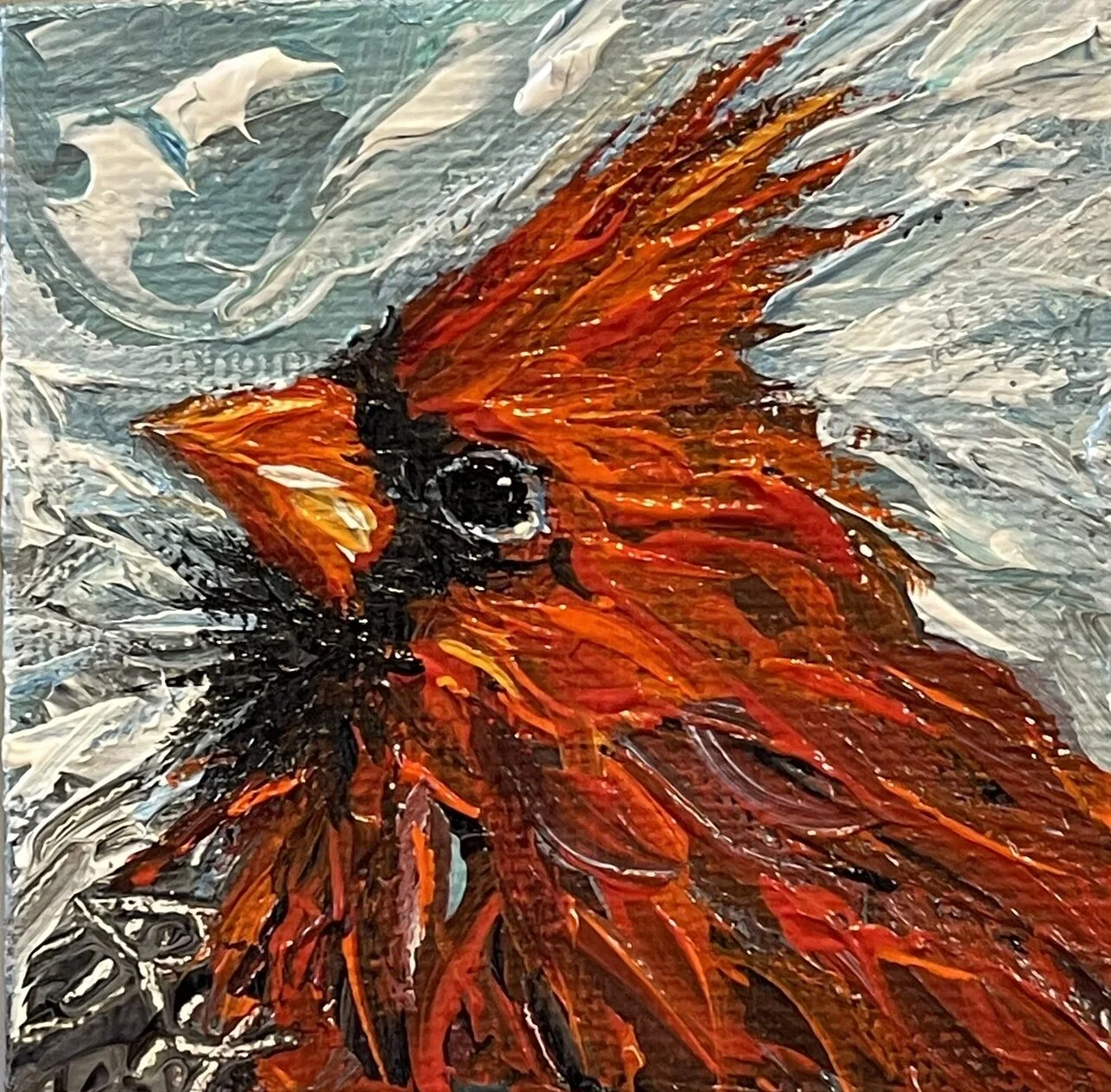 "Snowy Cardinal"  #395  SOLD  