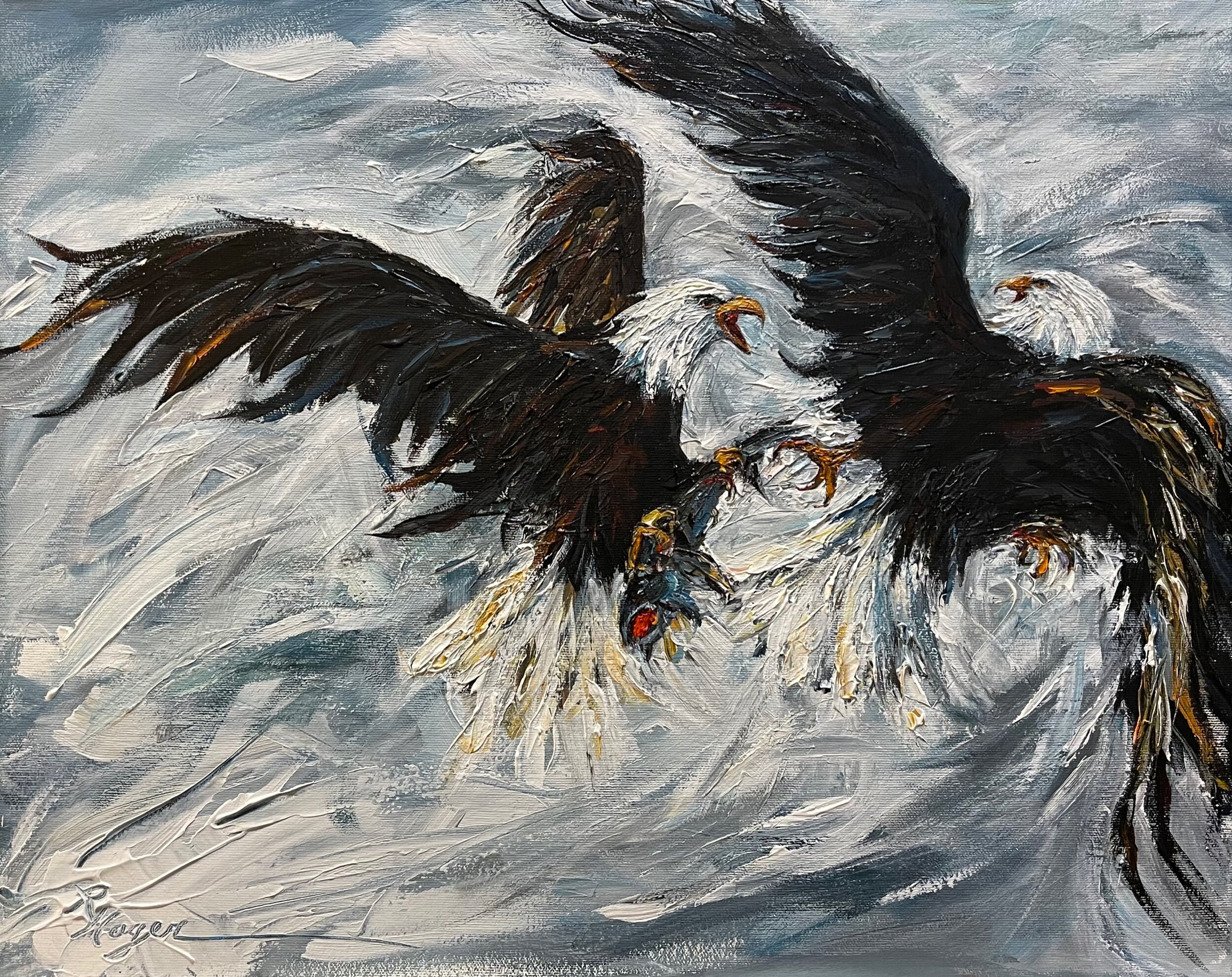 “Grand Lake Eagles” 16x20   Acrylic on canvas