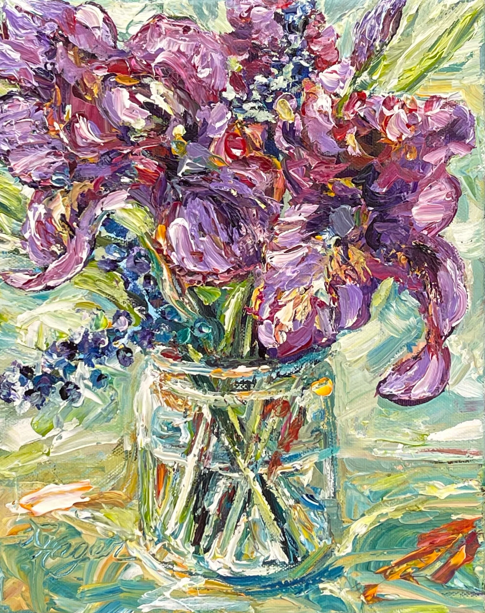 Iris in a Jar #346.  SOLD 