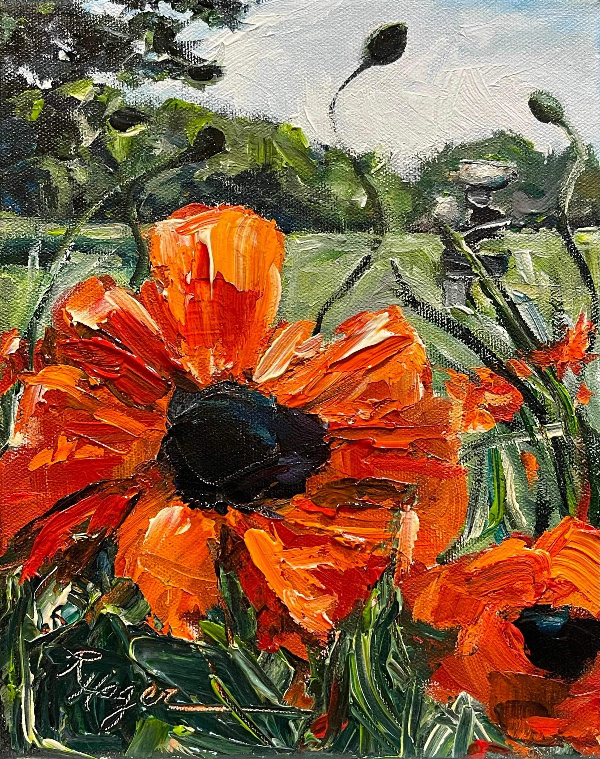 "Barnyard Poppies" #463.  SOLD