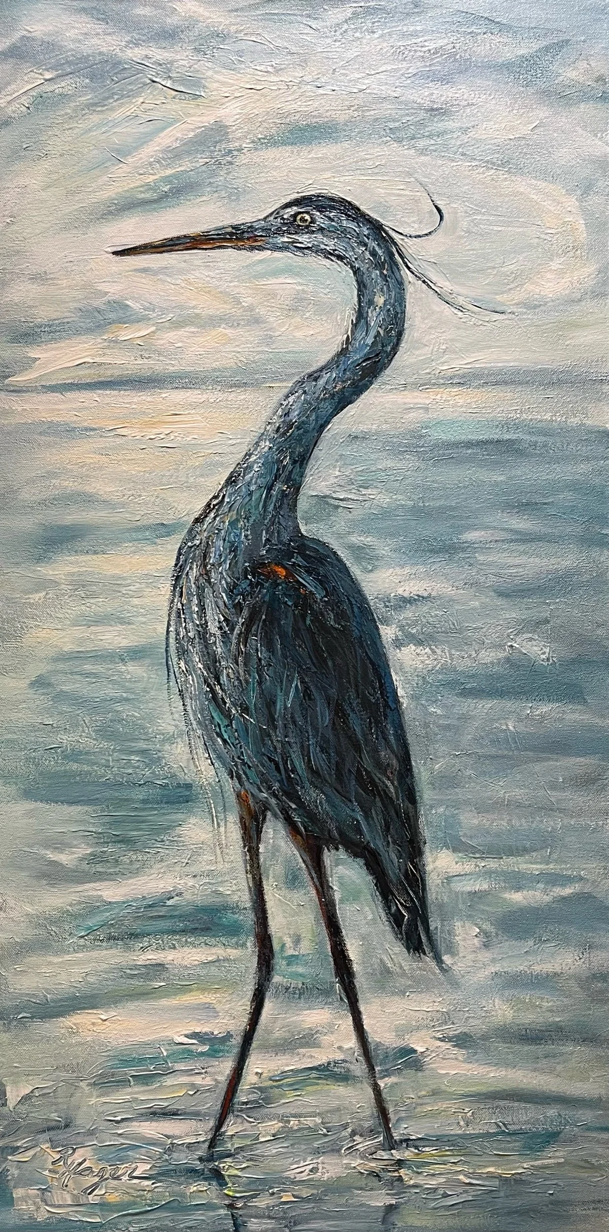 "Blue Heron" #430. SOLD