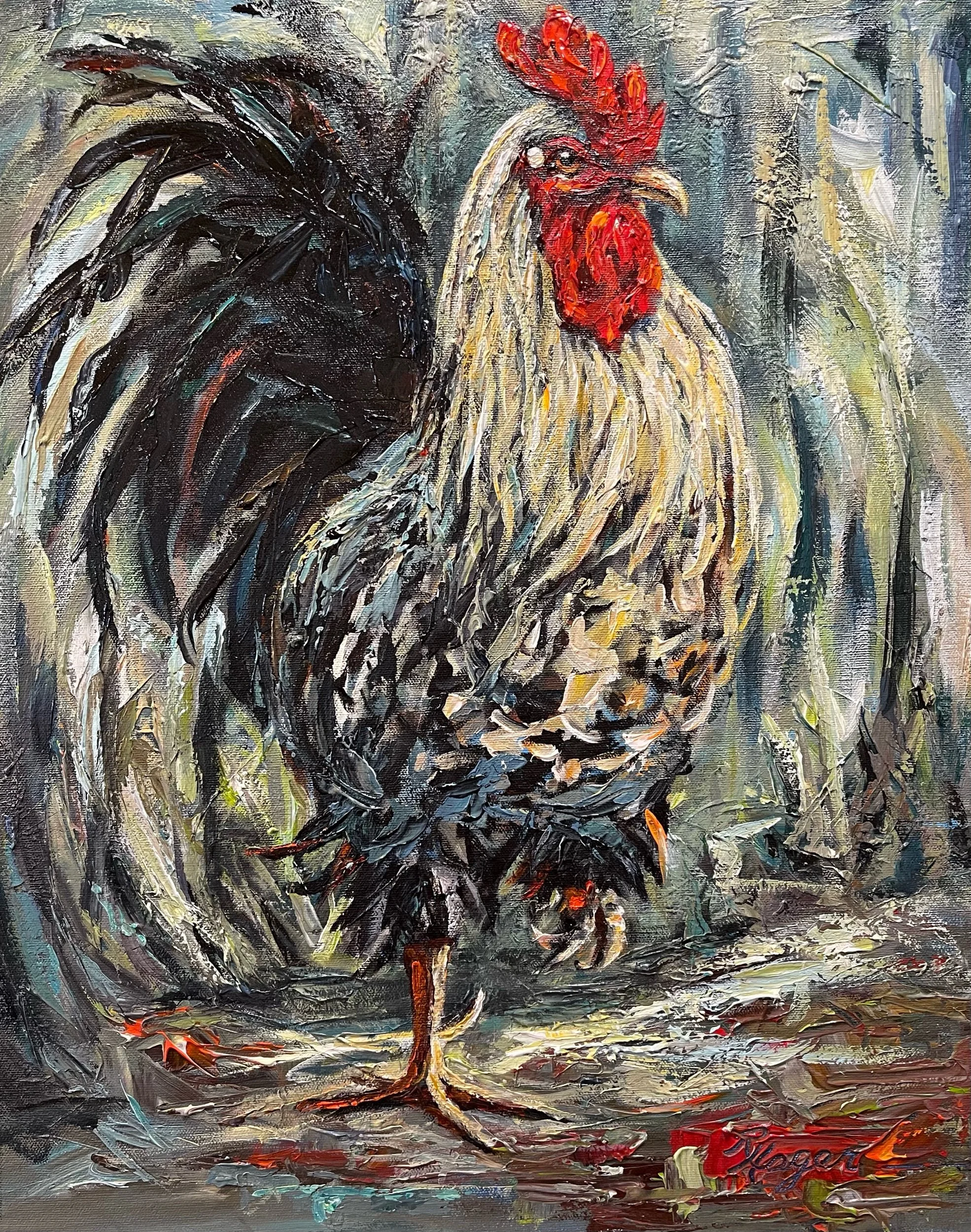 Rooster at Dawn" #421.  SOLD