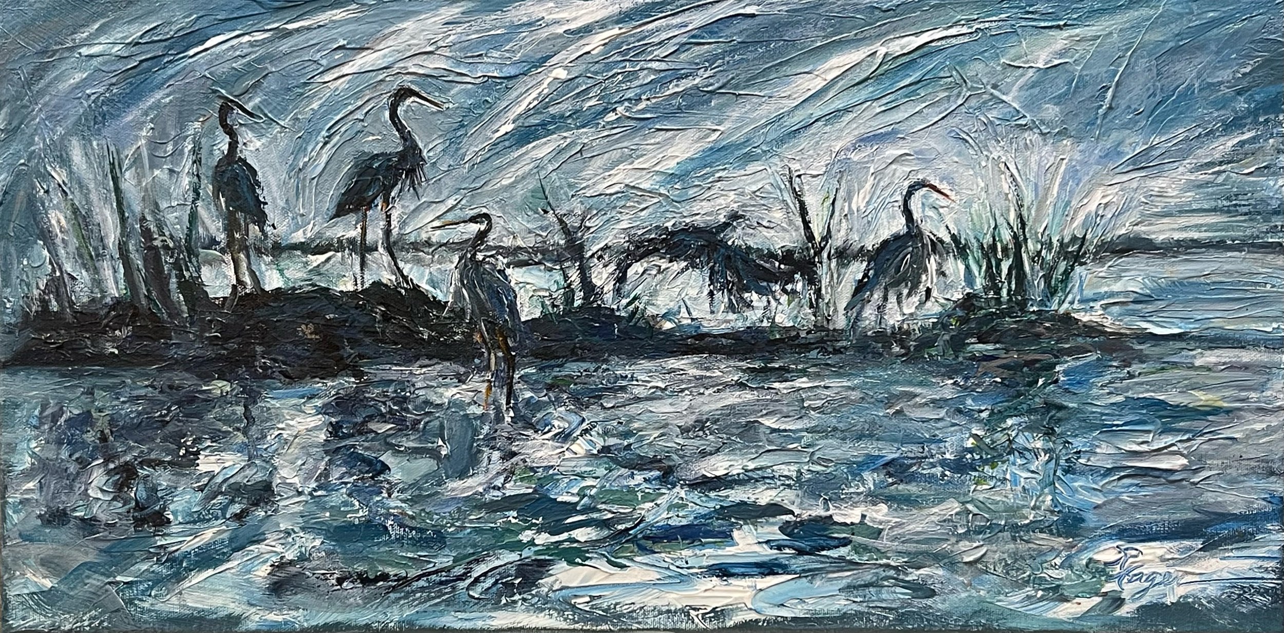 "Blue Heron Morning" #559.  SOLD