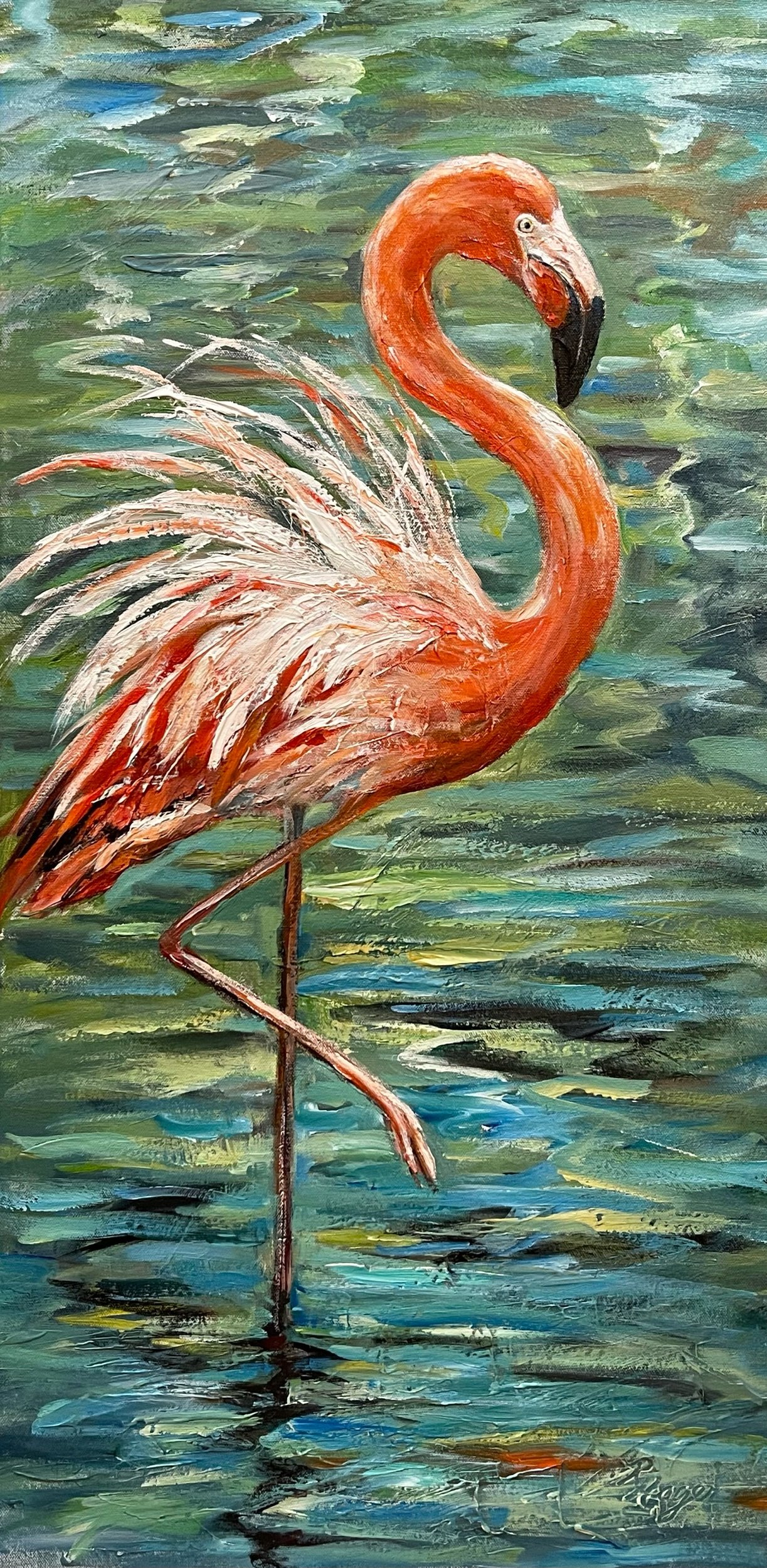 "Flamingo Dance" #505.  SOLD
