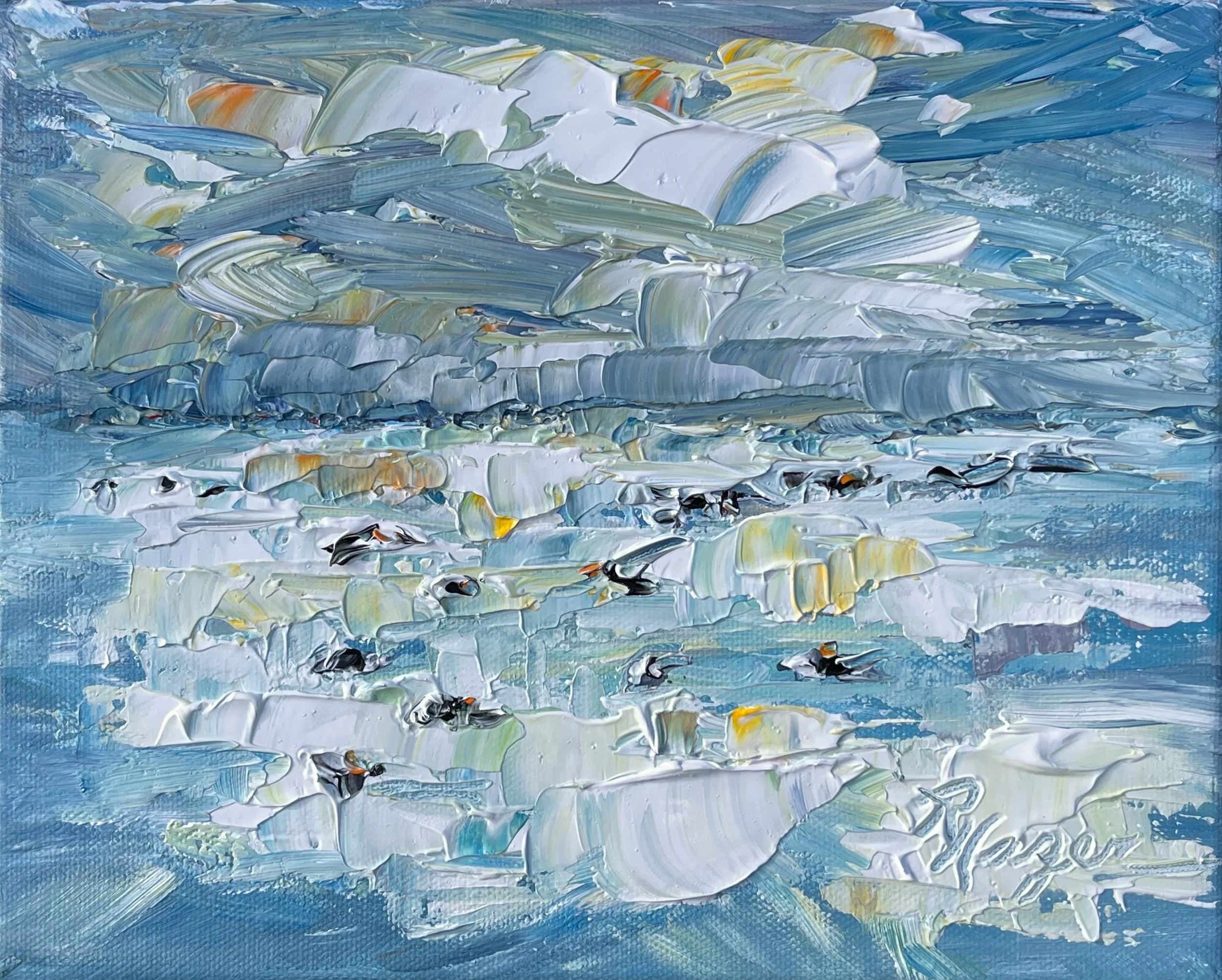 "Pelicans on the Grand" # 539  SOLD 