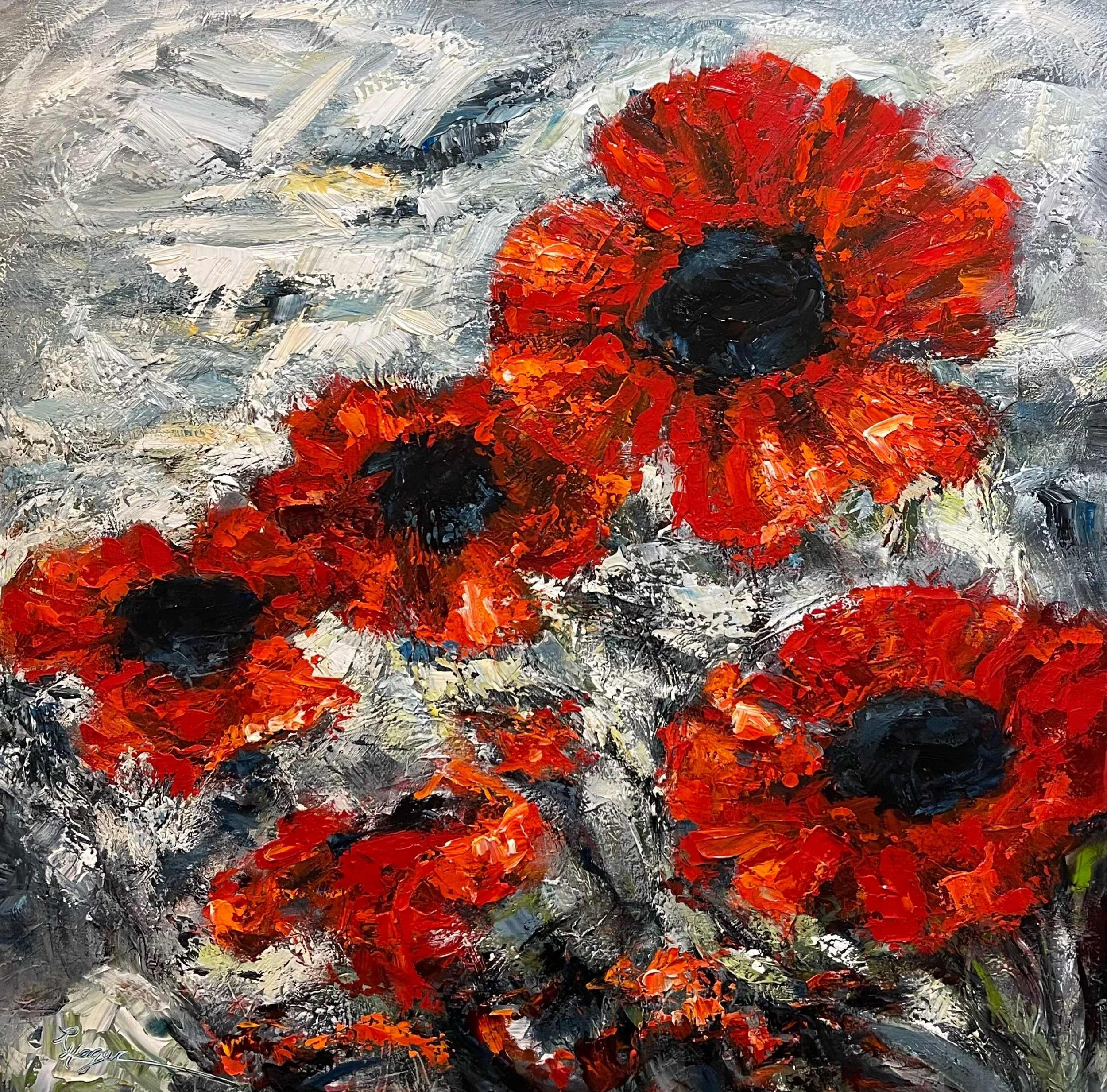 "Sunset Poppies" #575    SOLD