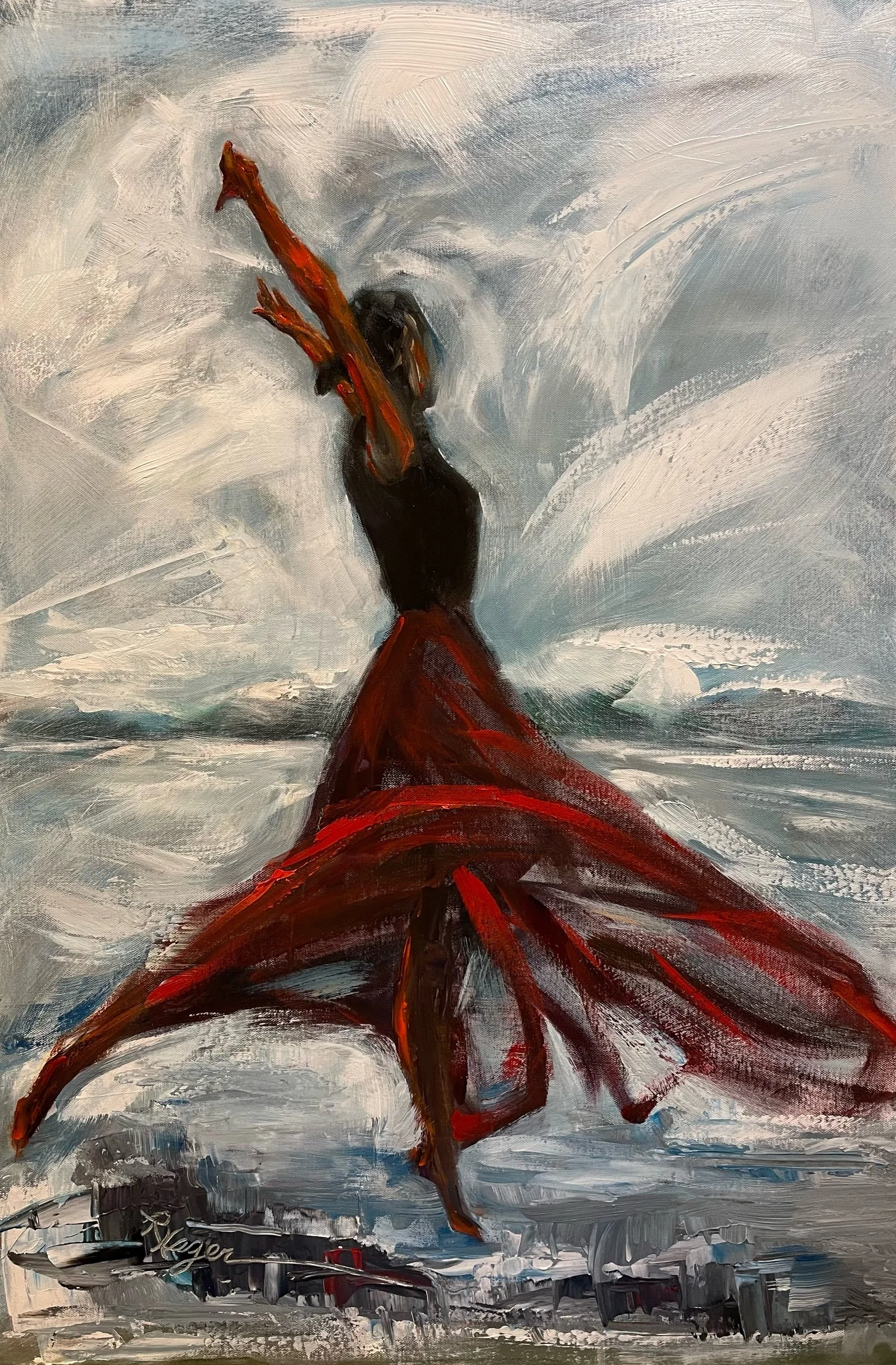 "Dancing on the Beach" #585.  Available  $950