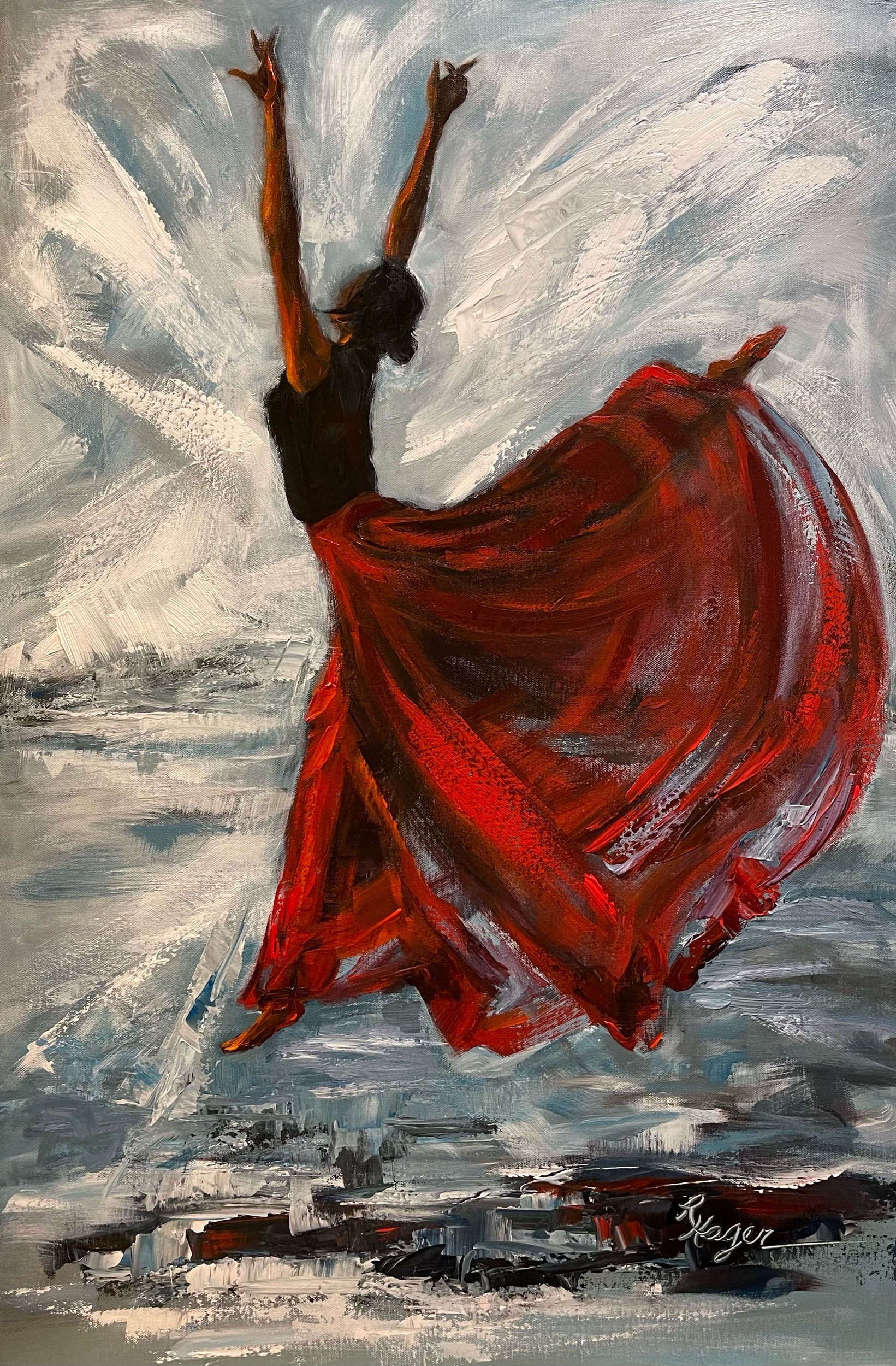 "Pure Joy"  (Dancing on the Beach).  #586 Available.  $950