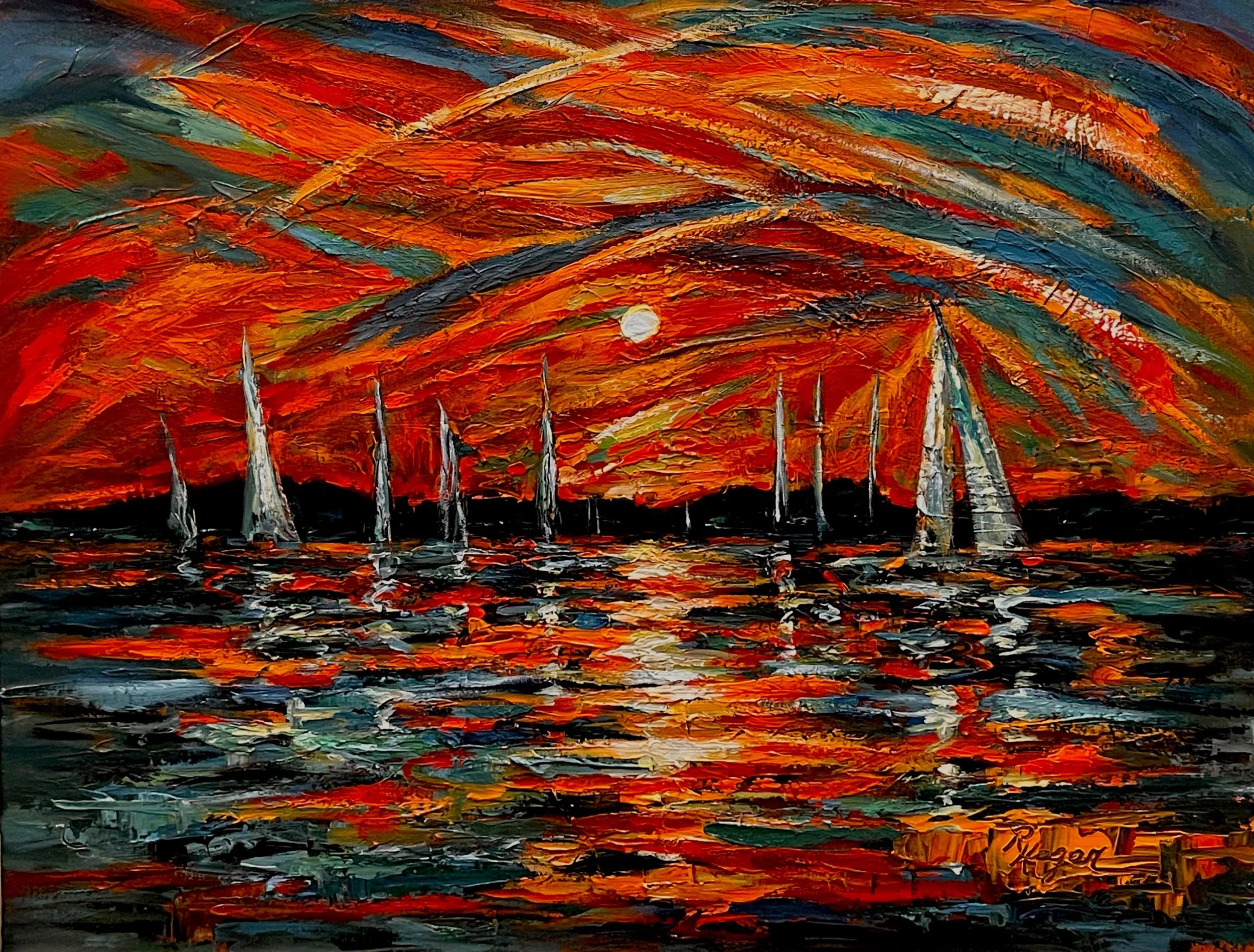 "Evening Sail" #591.  Available. $850.