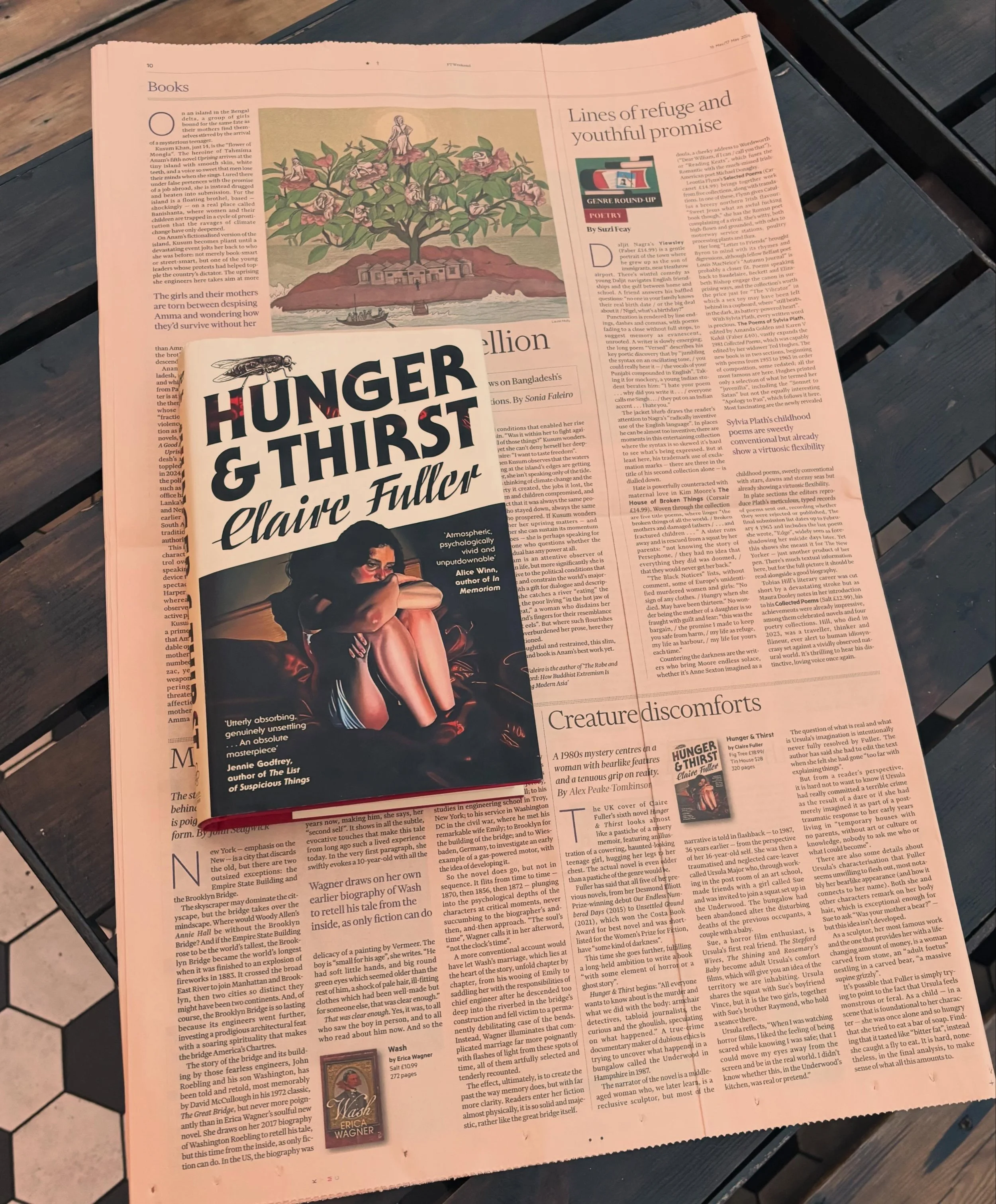 I seem to be on a roll reviewing novels that aren&rsquo;t quite for me, sadly! This time it&rsquo;s Claire Fuller&rsquo;s Hunger and Thirst, which I&rsquo;ve covered for @ft_weekend. I&rsquo;ll be interested to read other reviews when they start appe