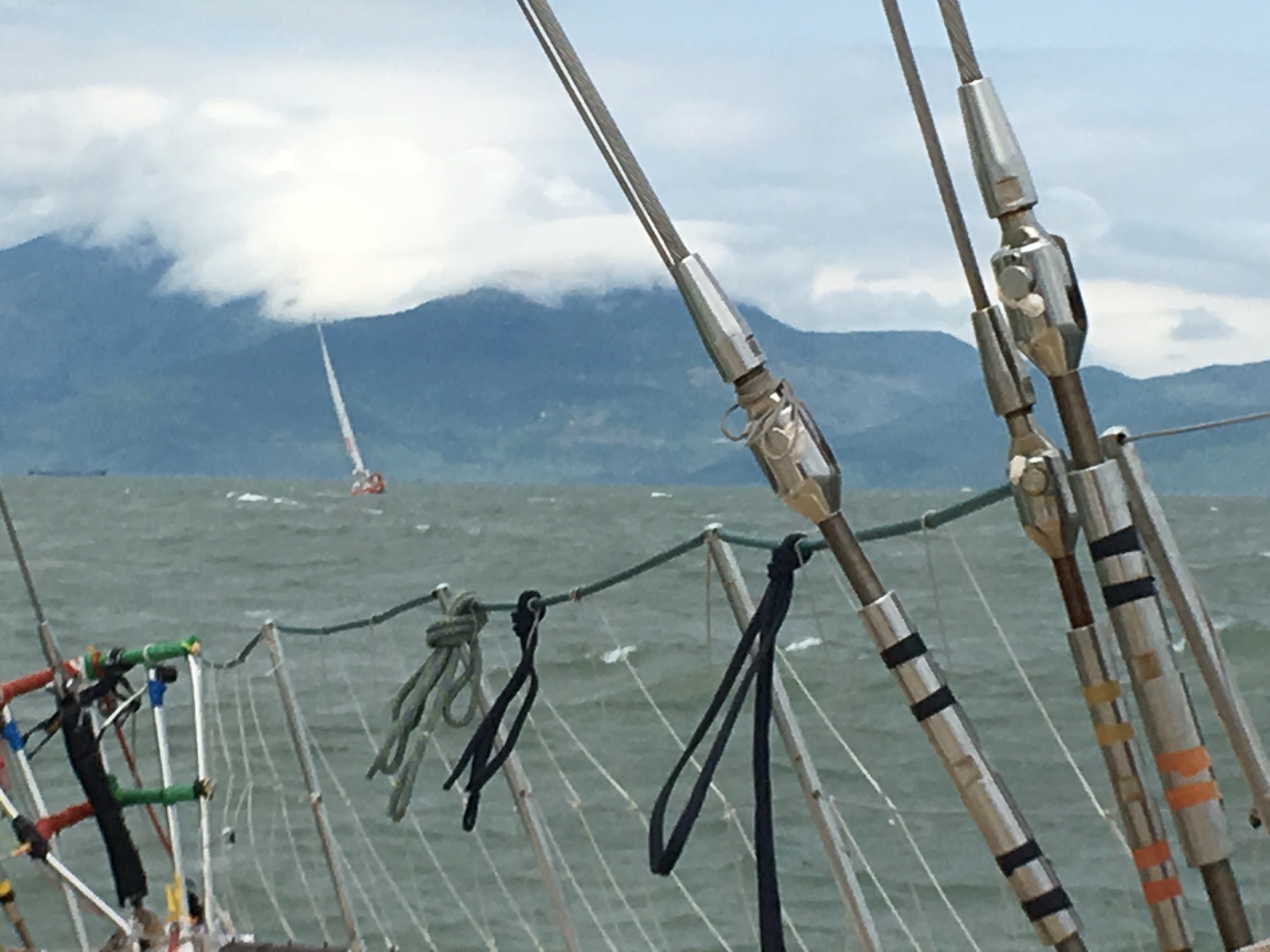 We see boat Qingdao as we approach DaNang harbour