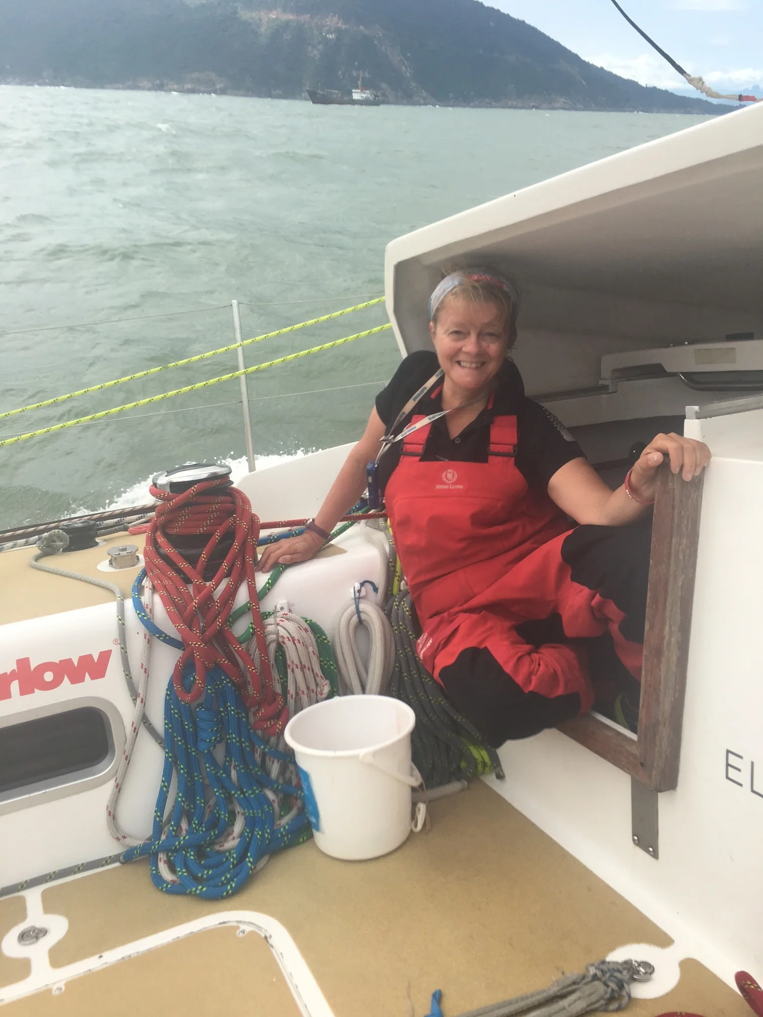 Judith on bilge duty