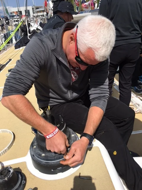 Ryan fixing a winch