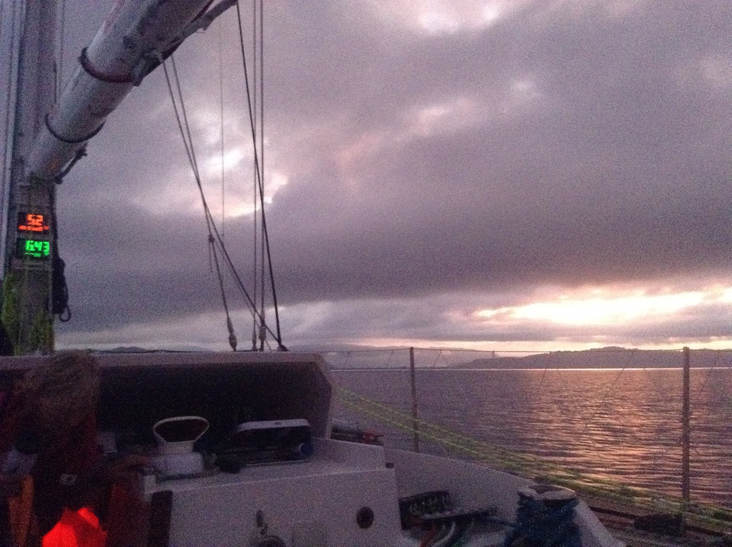 Early morning arrival bare poled into Costa Rica for fuel.