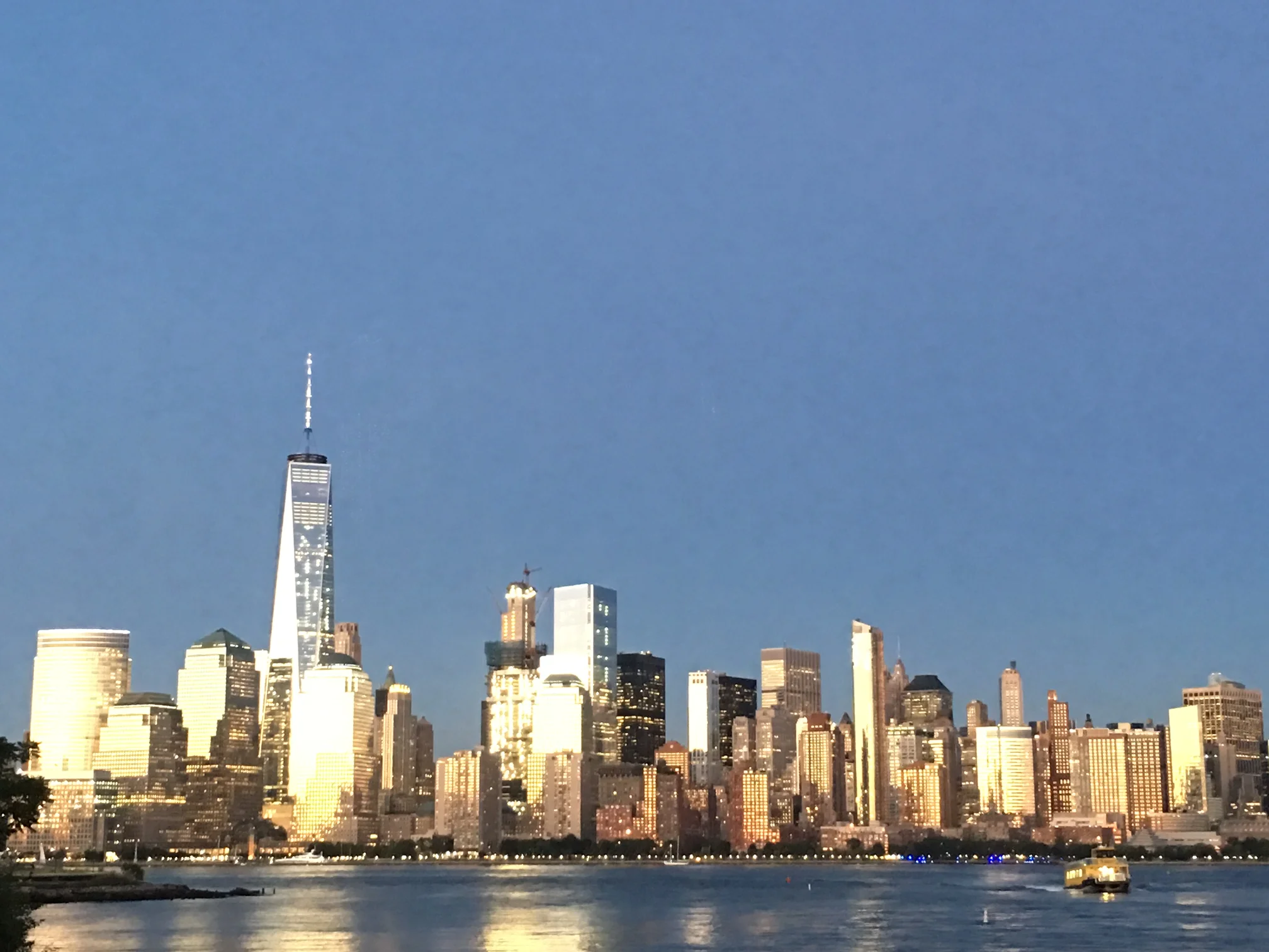 Twilight view of NYC from NJ side of Hudson