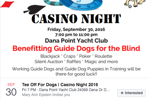 CASINO NIGHT-GUIDE DOGS FOR THE BLIND FUNDRAISER