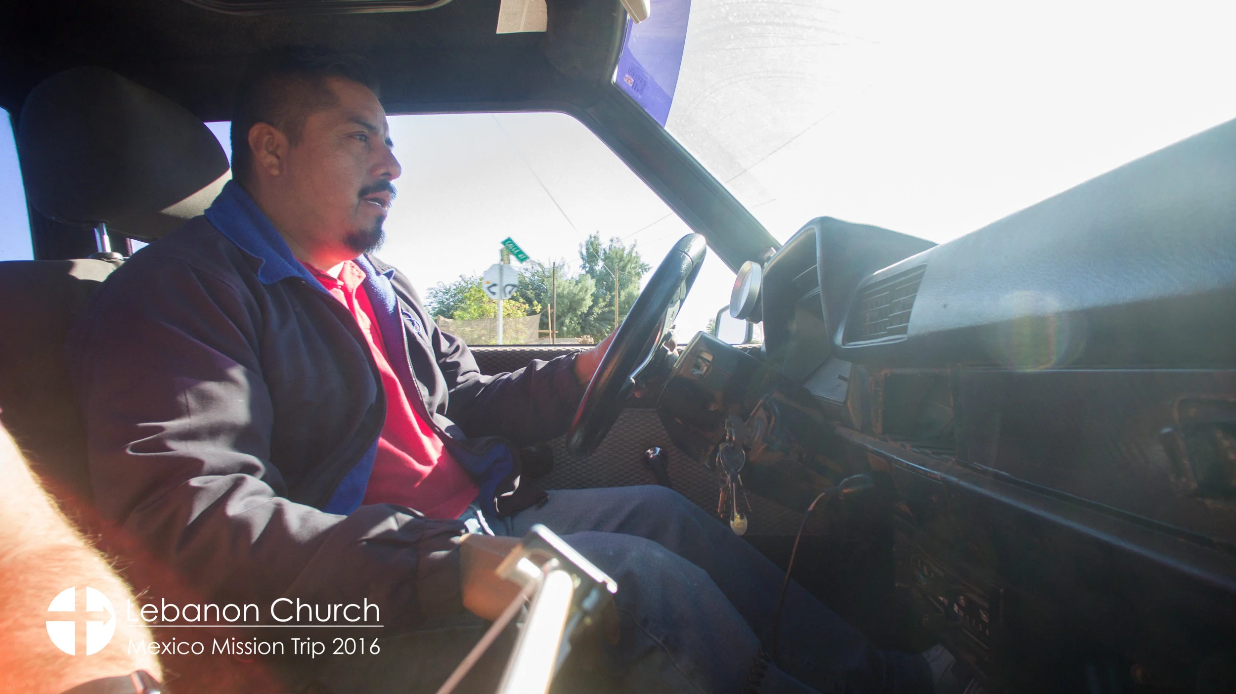 Marcelo driving his truck