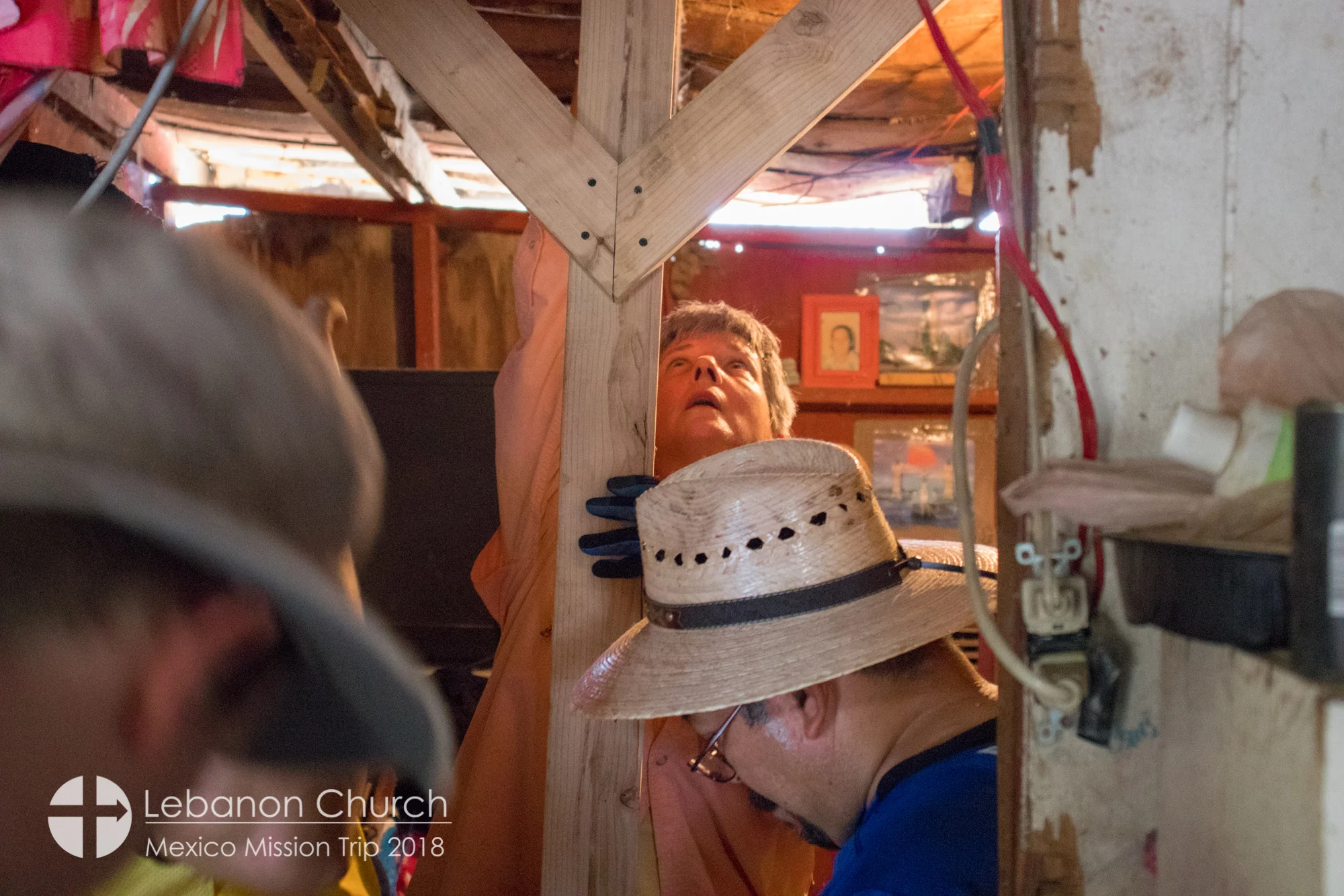 Carrie replacing ceiling supports