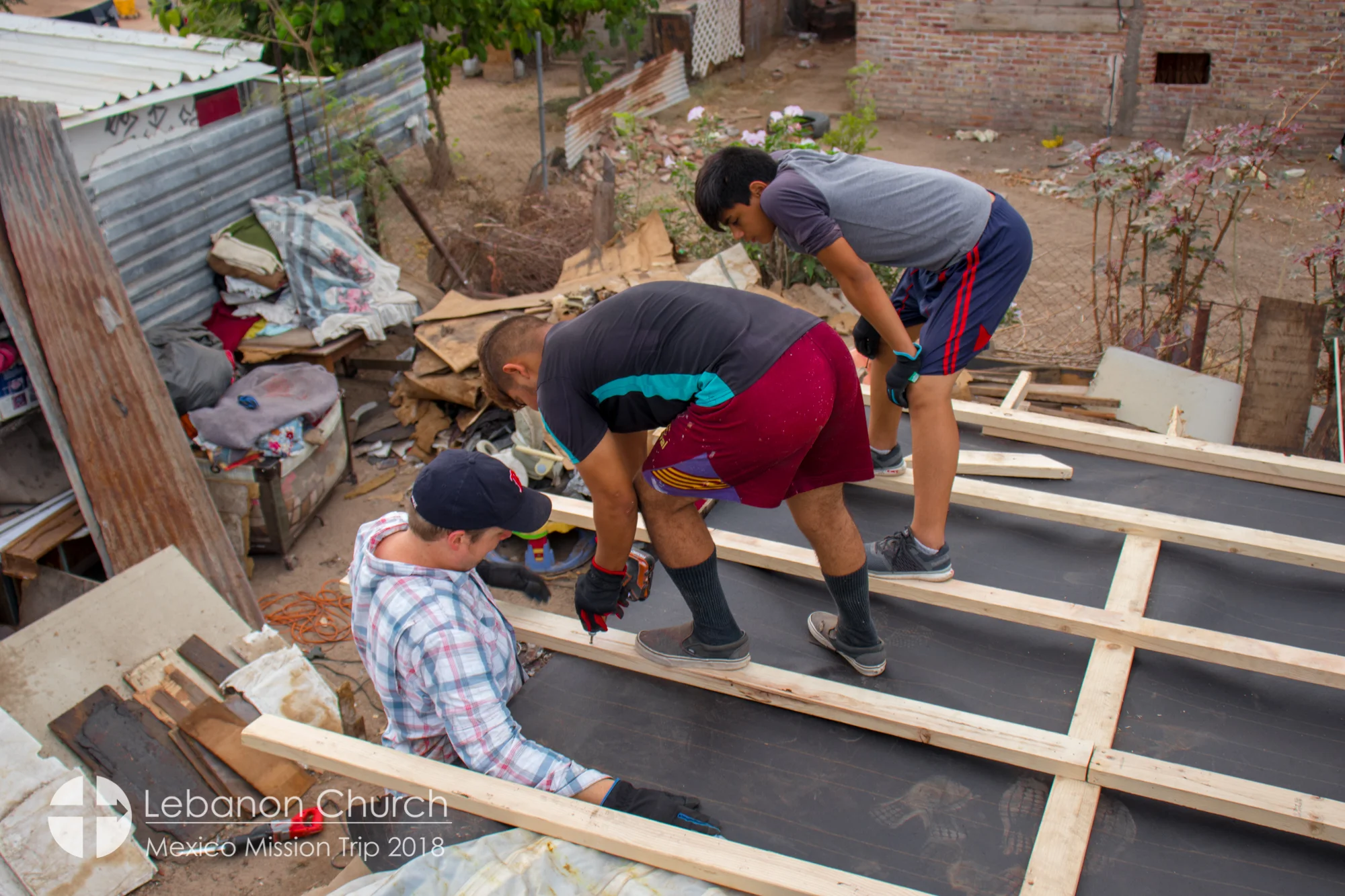 Finishing a roof at Pedro's