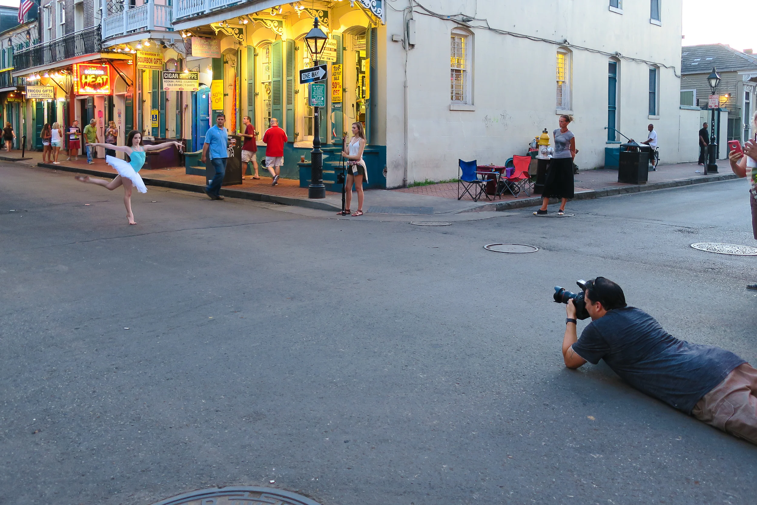 Jonathan laying in the middle of the street
