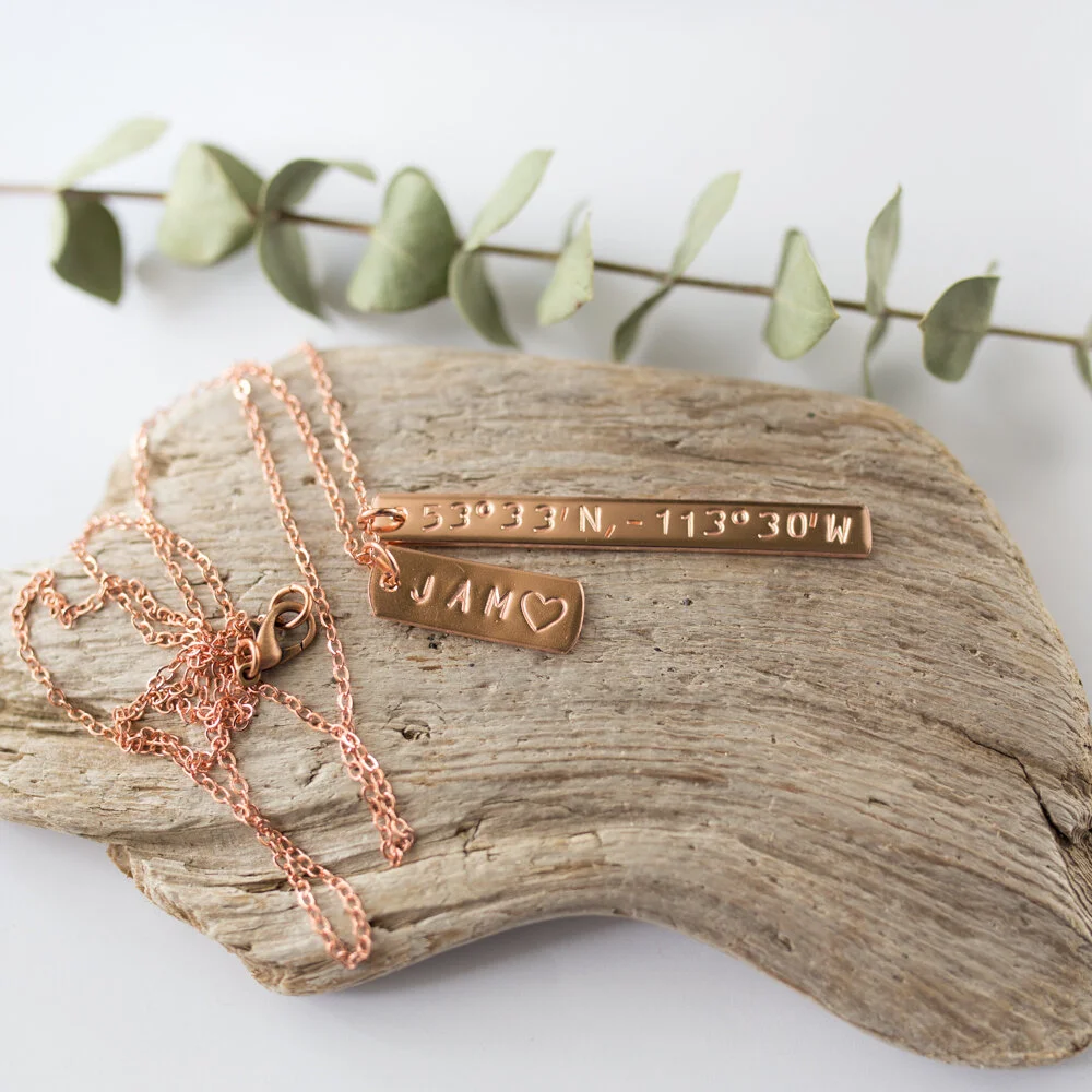 School Coordinates Necklace