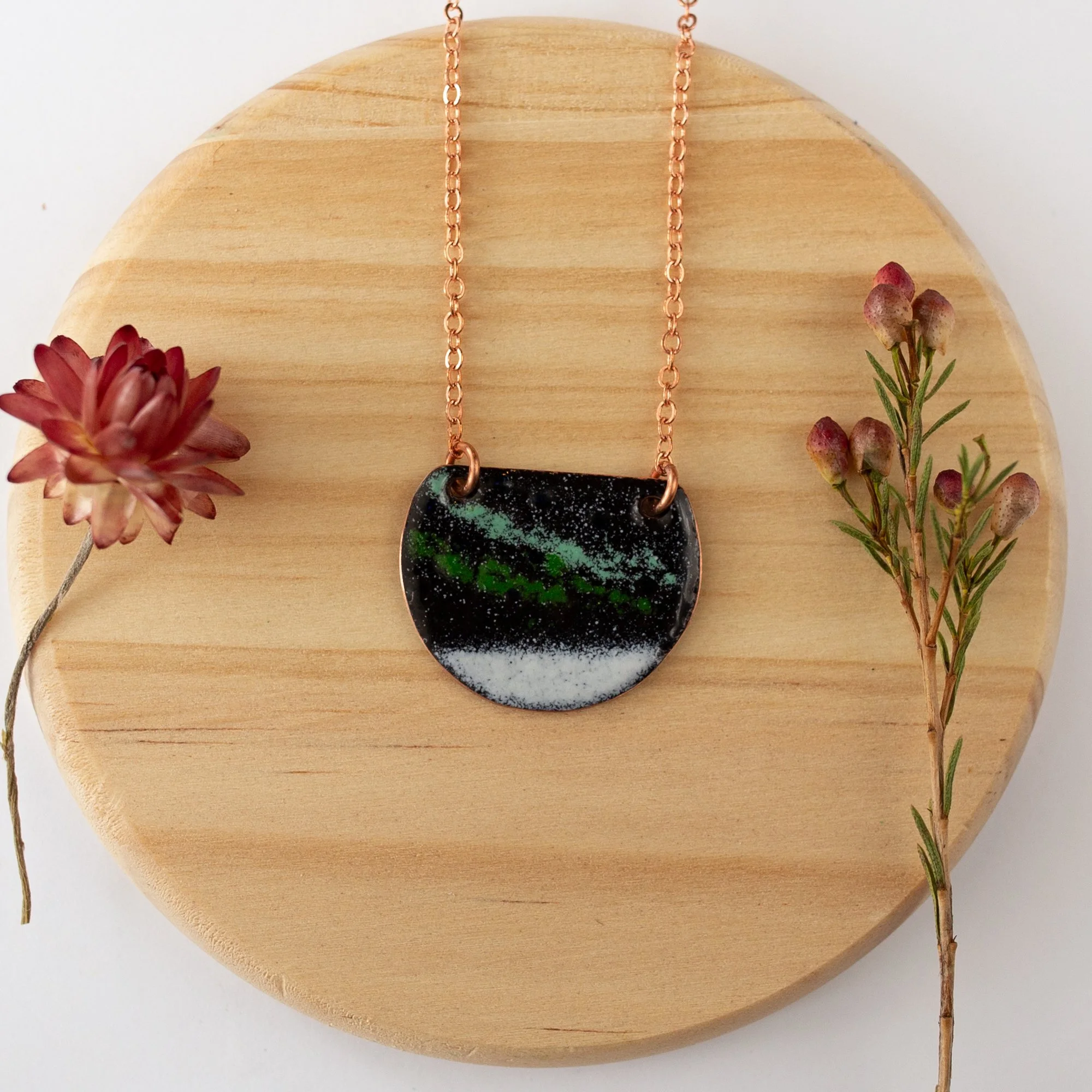 Northern Lights Copper Enamel Necklace
