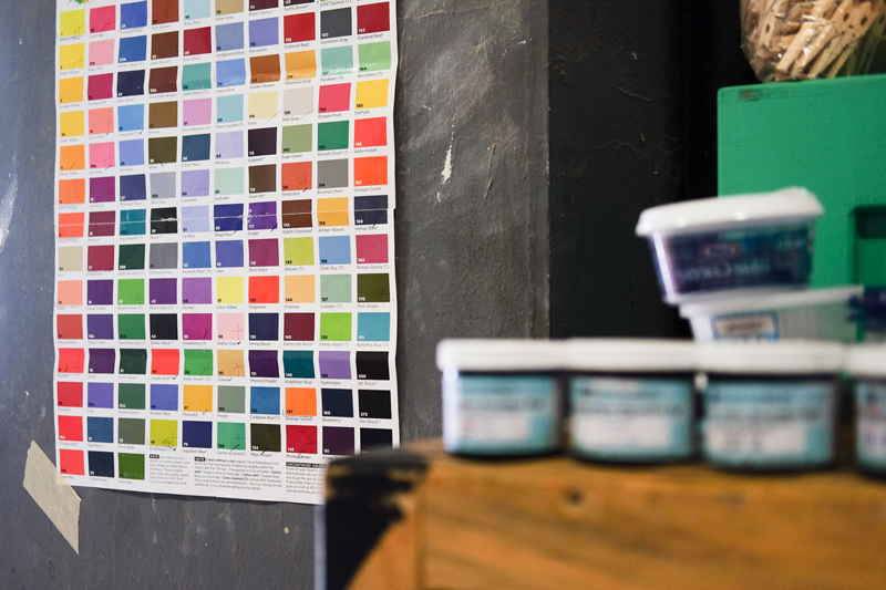 Chart of pigment colors