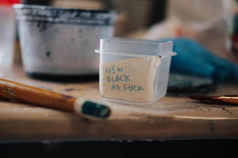 Dyes are labeled so others know what color they are