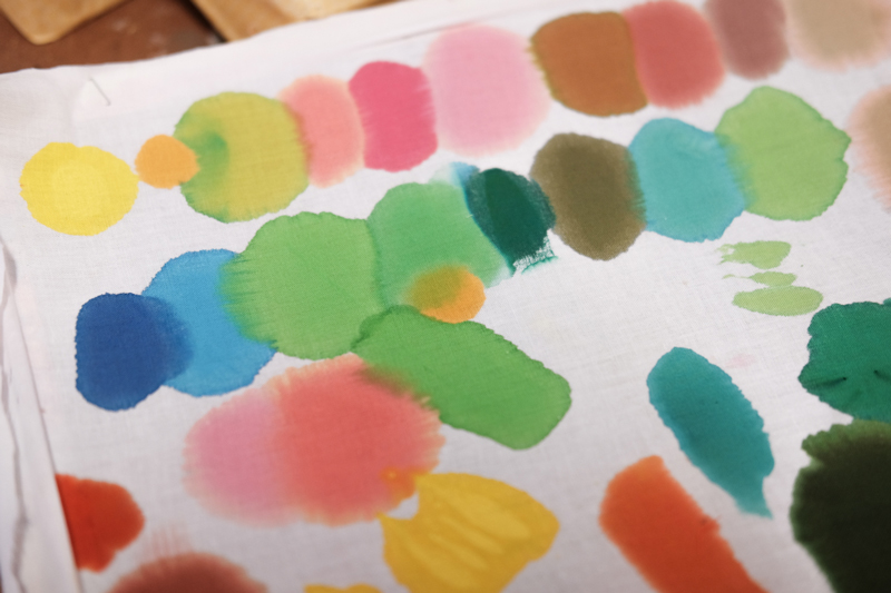 Mixing dye test spots