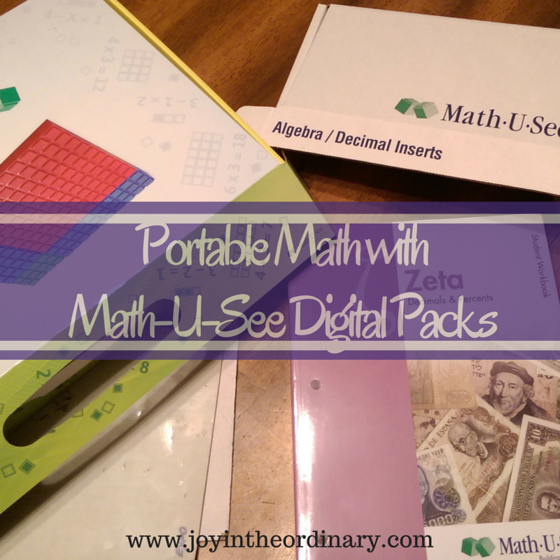 Portable Math with Math-U-See Digital Packs 