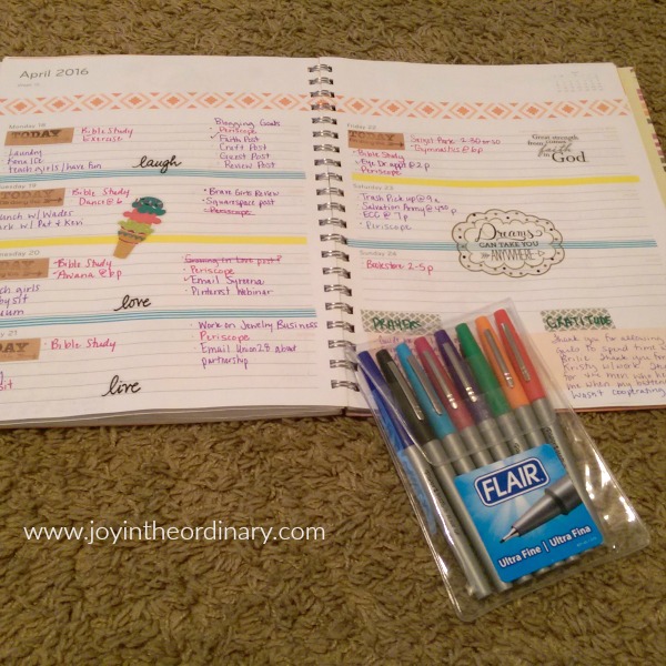 A look inside my planner