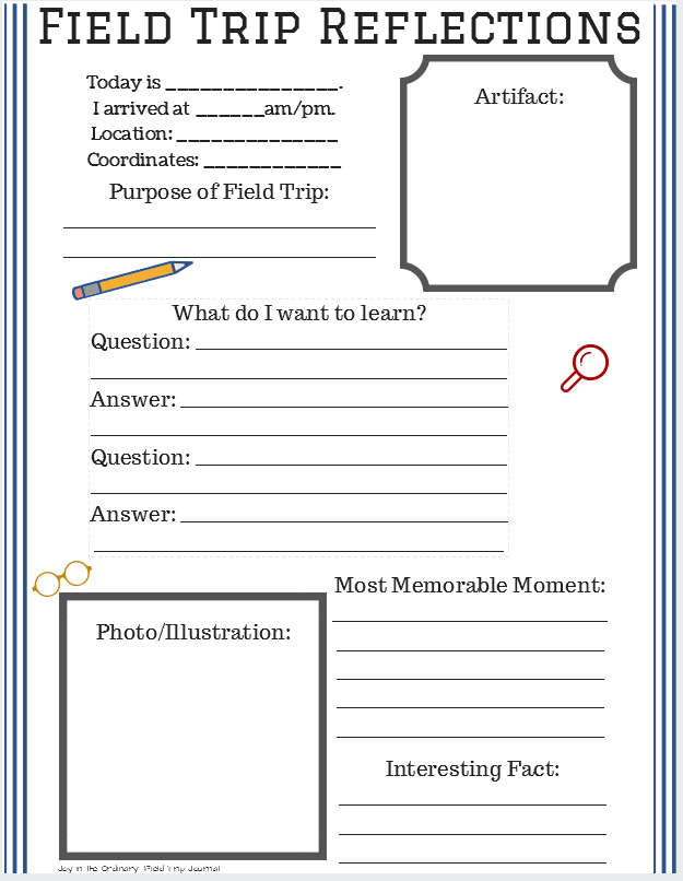 Field trip reflection worksheet