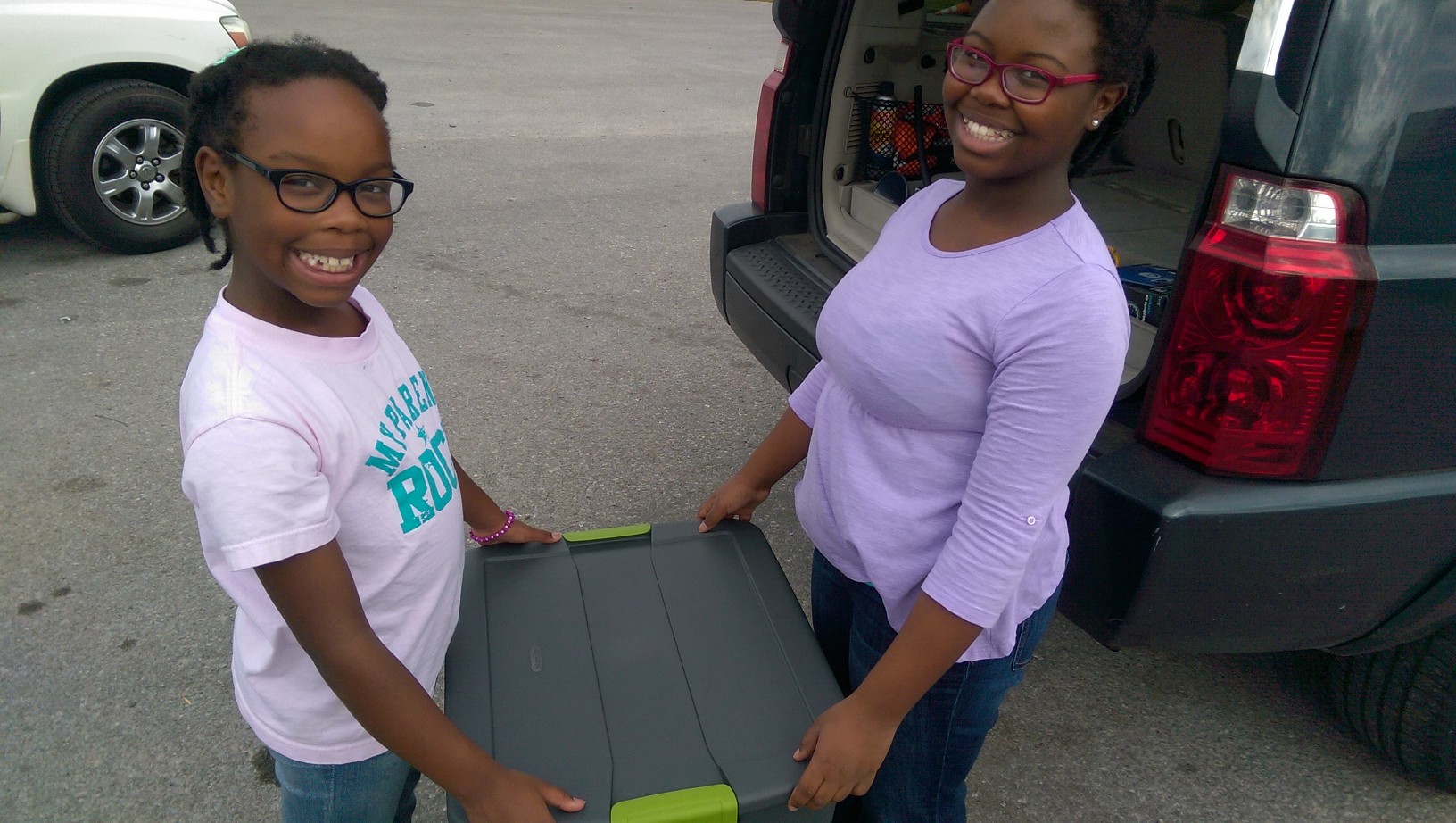 It's recycling day. The right day and the right size bin matters. 