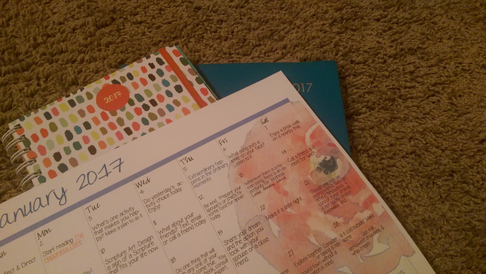 A glimpse of the Embrace Your Life calendar