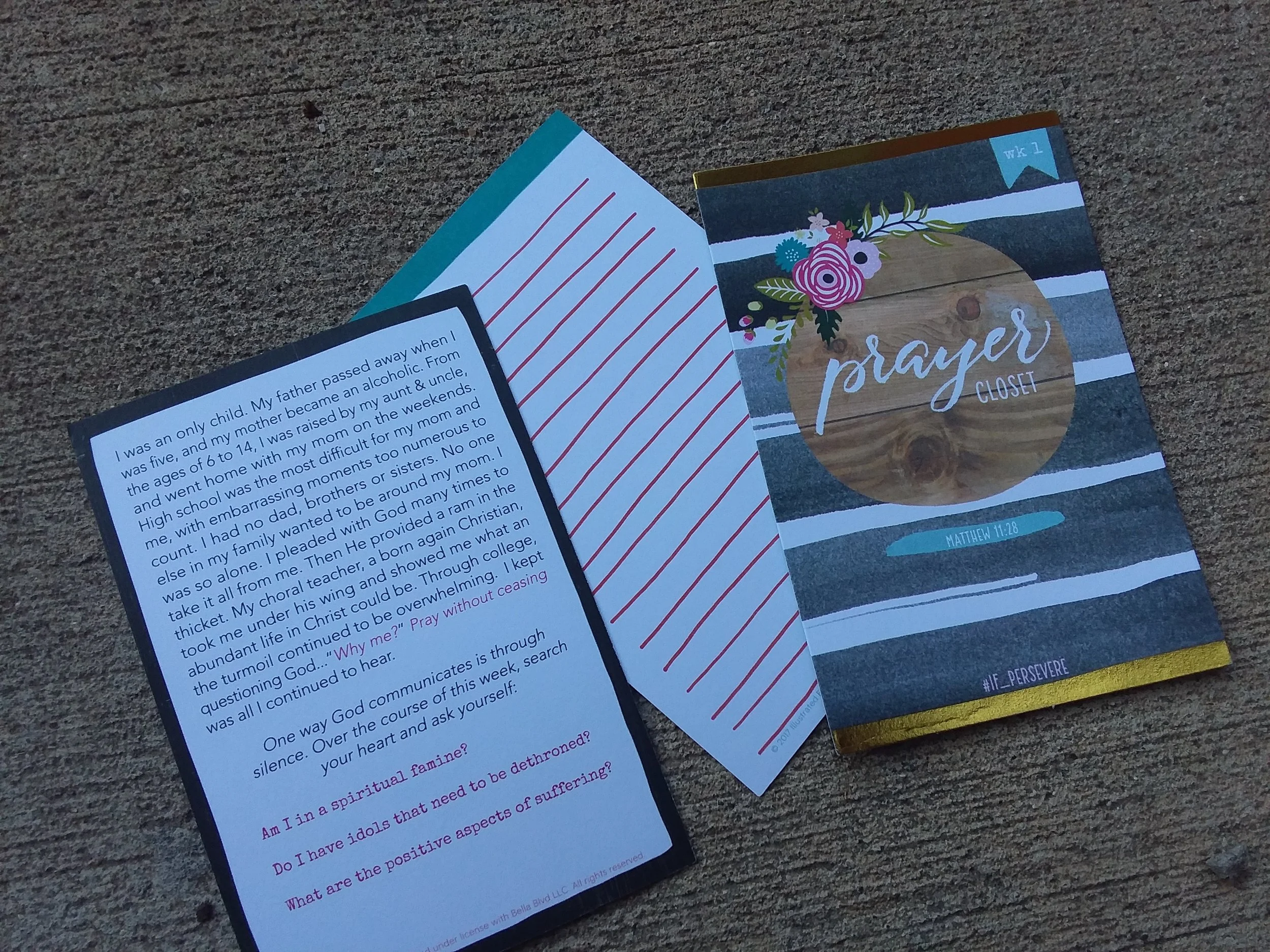 Devotional and journaling cards from the Illustrated Faith Perseverance kit