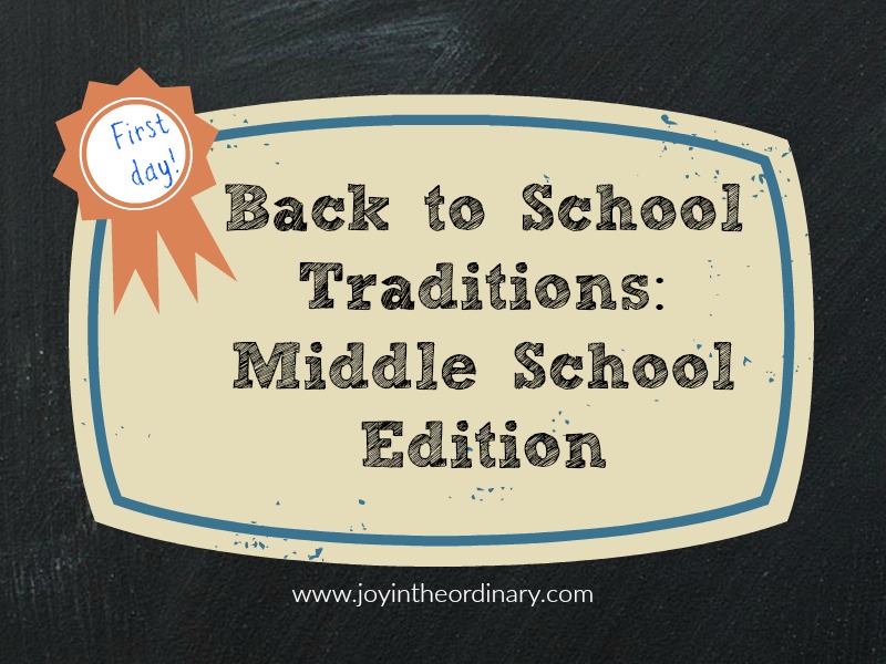 Back to school traditions for middle school students