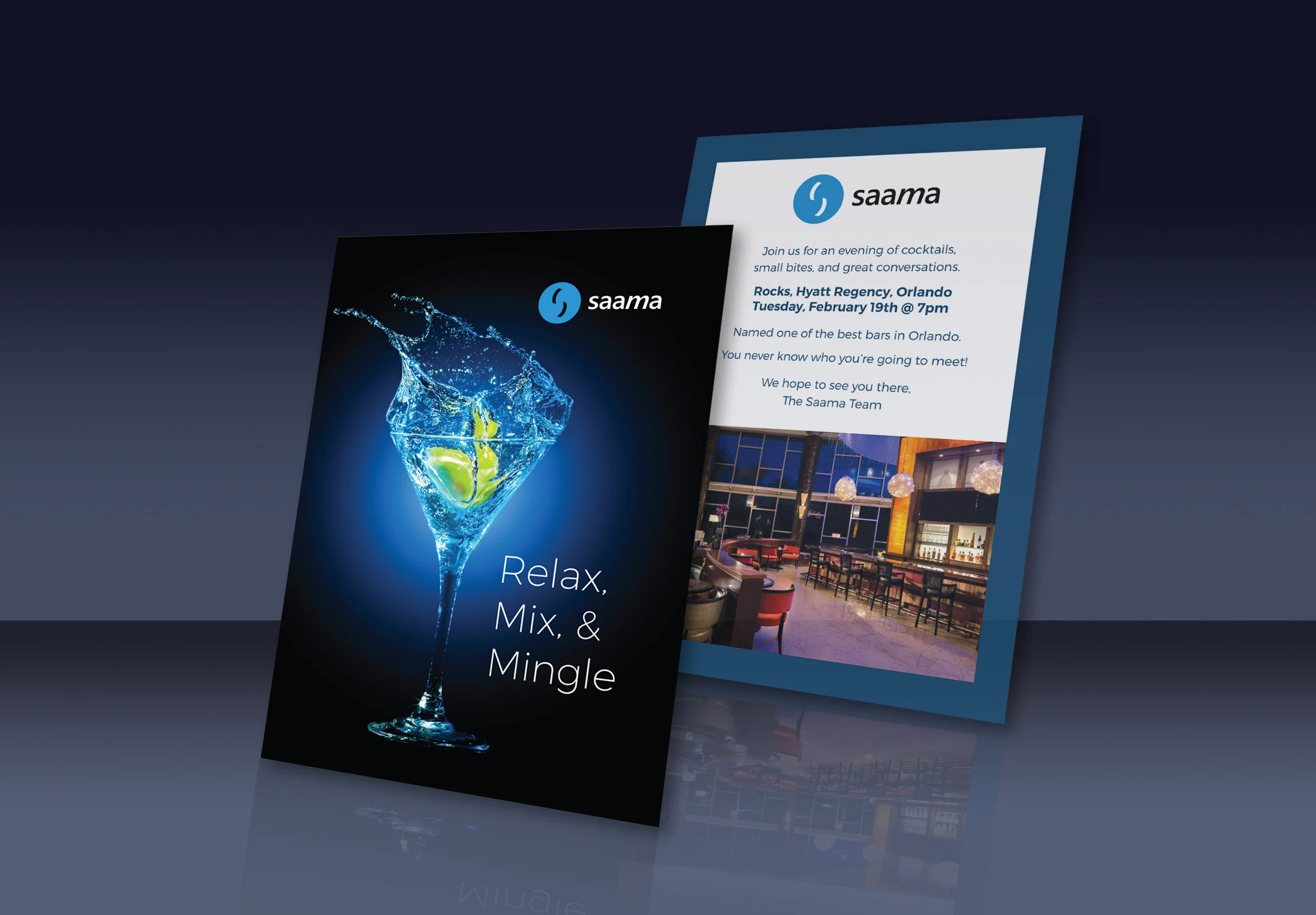 Saama Tradeshow Mixer Postcard