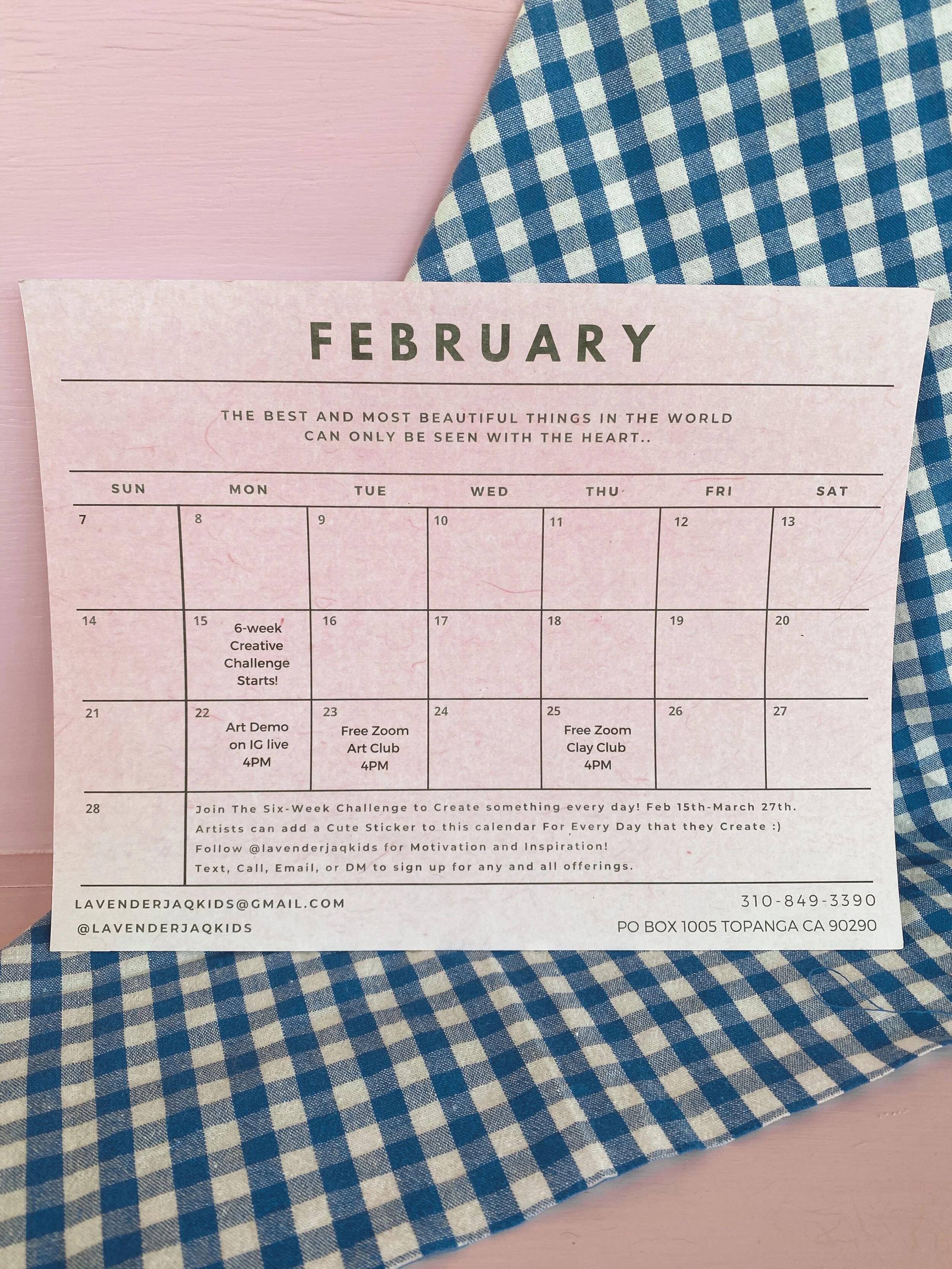 February + March Creative Challenge Calendar