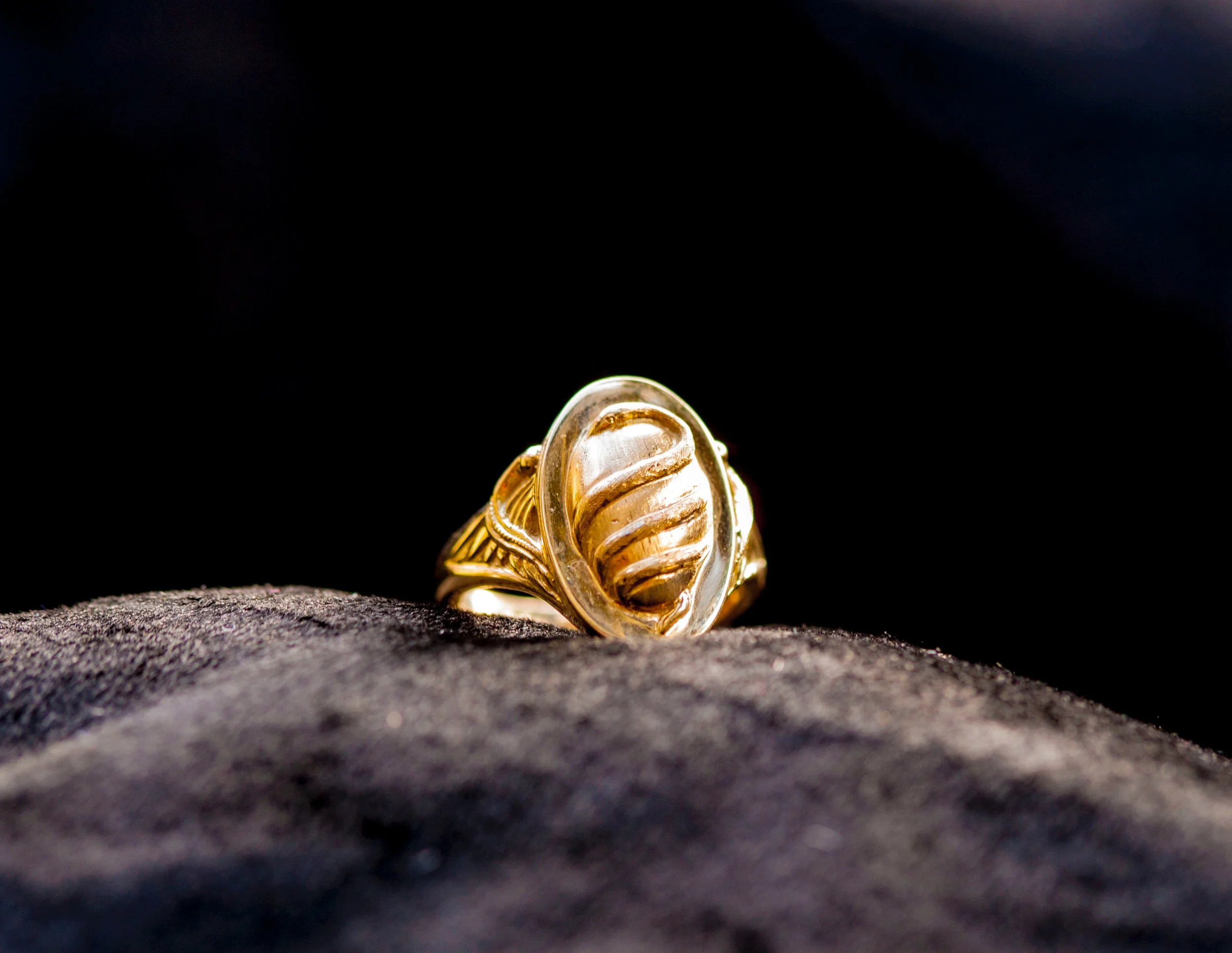 Custom carved signet ring