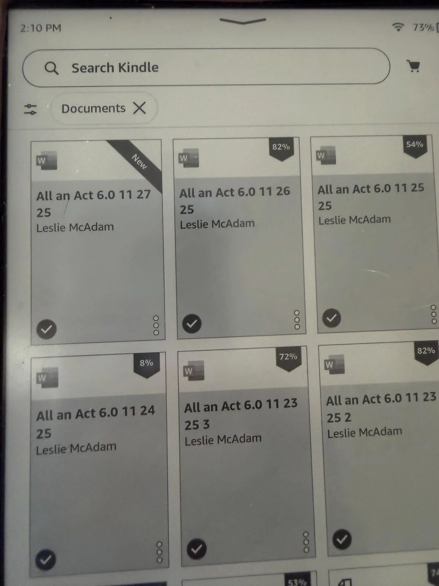 What does the kindle of an author on a deadline look like? Like I&rsquo;ve sent myself the manuscript a million times to see how every change I make affects the whole.