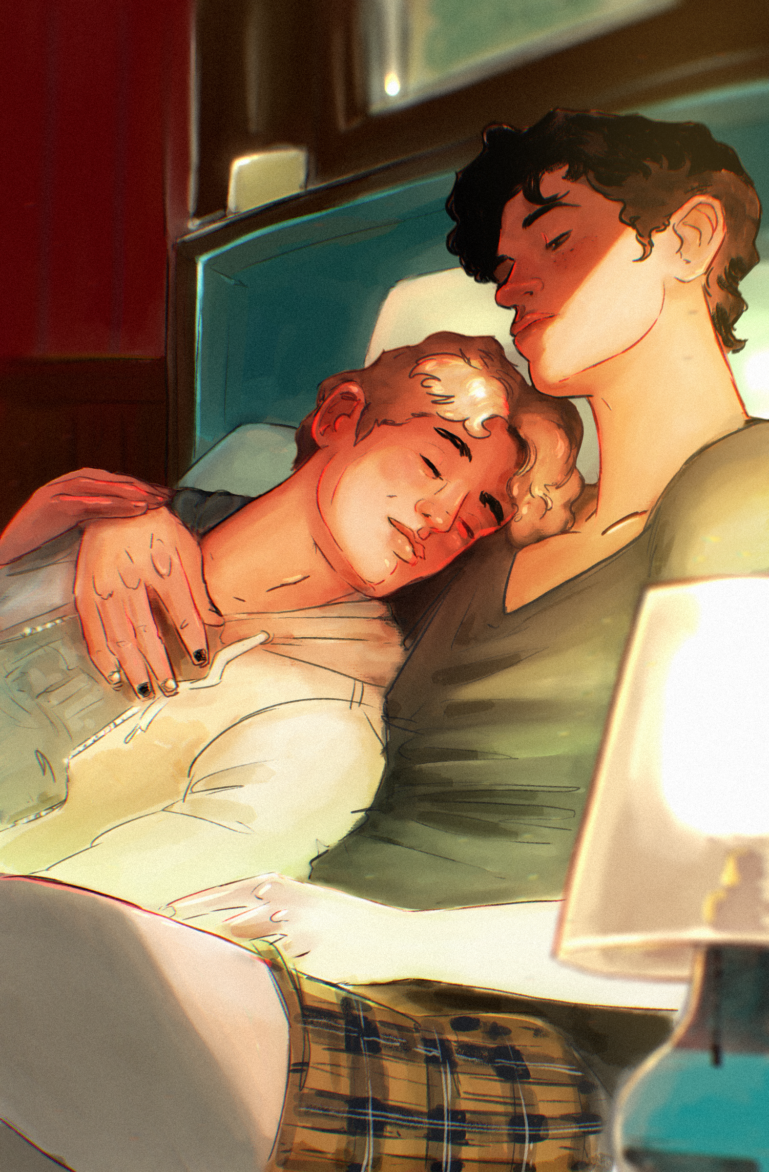 Isak and Lachlan from All an Act by Leslie McAdam, illustrated by Ego Rodriguez