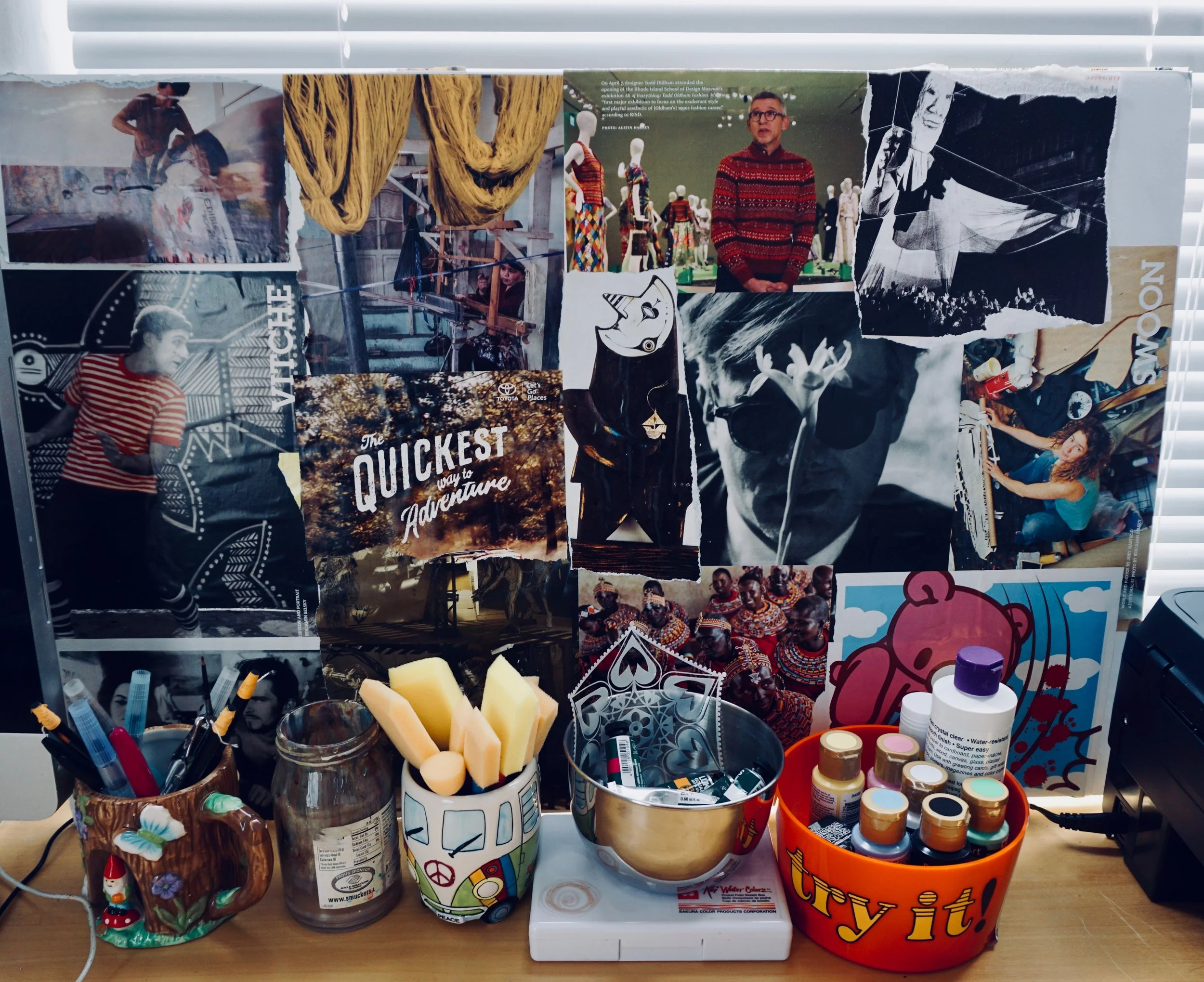 Vision board and supplies