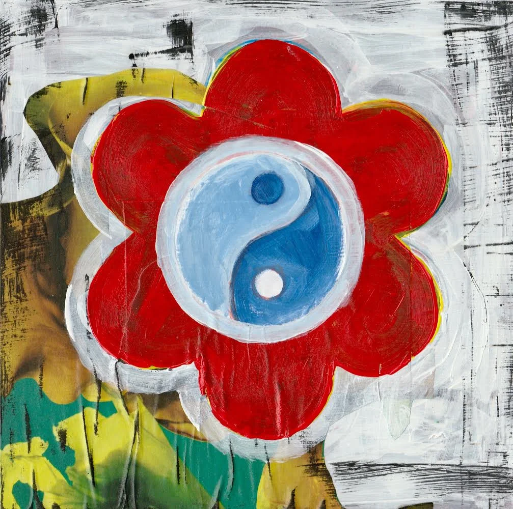 Yin Yang by Kathryn Sturges, mixed media on Ampersand Art Board