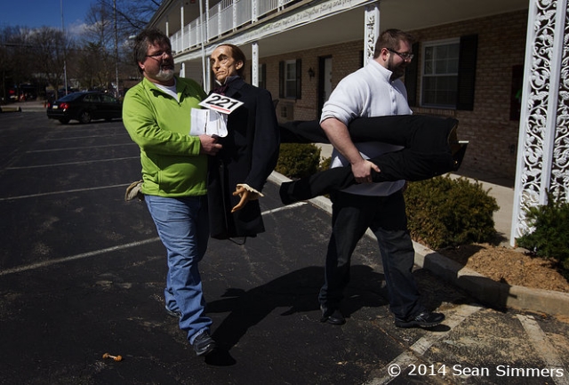 Lucky buyers leave the auction site with their score