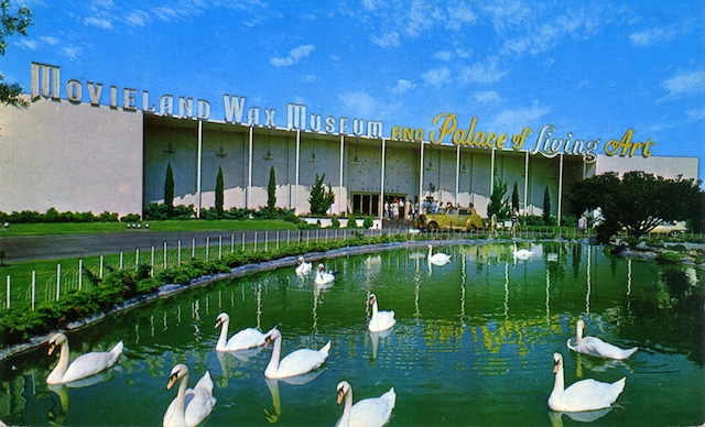 The majestic entrance to Movieland Wax Museum (1961-2005), Buena Park, Calif.