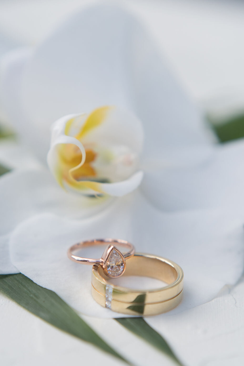 Photograph of couple's wedding rings on their wedding day at Toronto's stylish wedding venue, The One Eighty