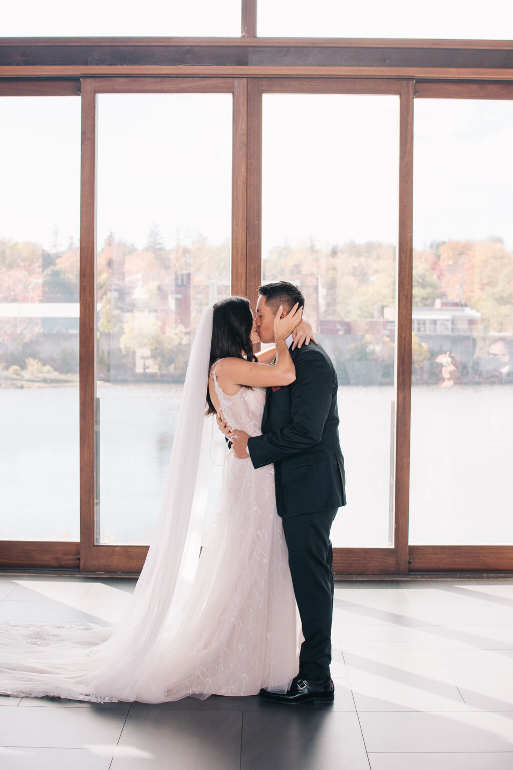 Emotional fall wedding day at Cambridge Mill photographed by Toronto wedding photographers, Ugo Photography