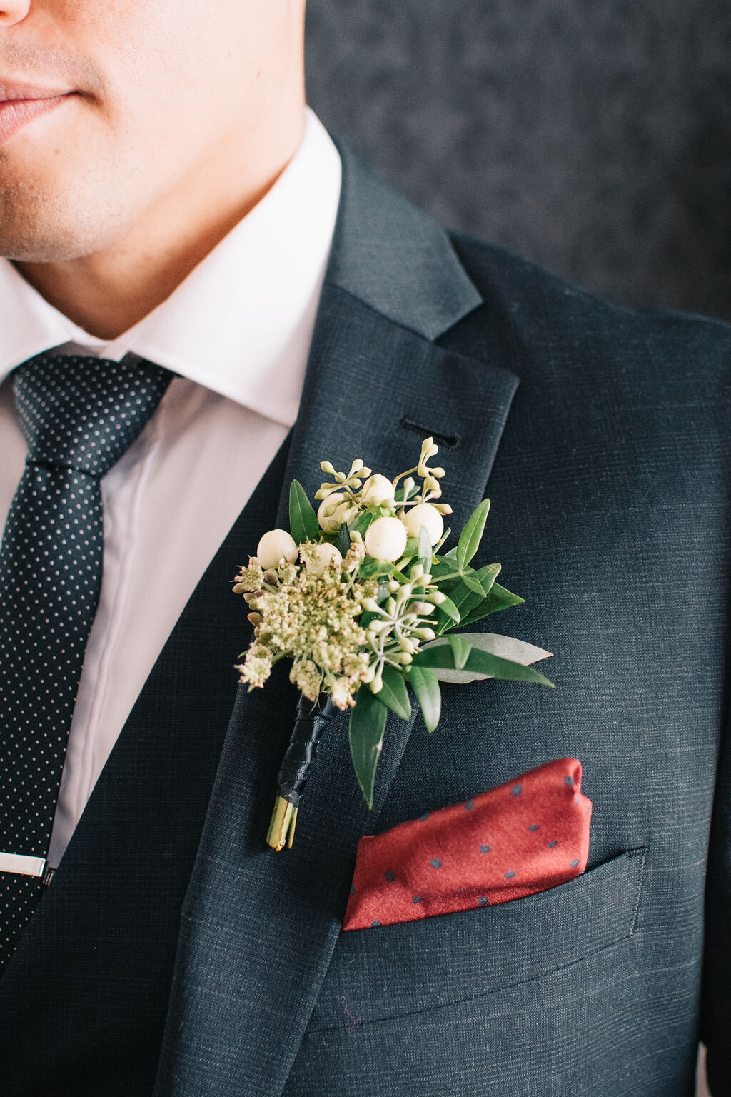Groom's Boutonnière for his Cambridge Mill Wedding