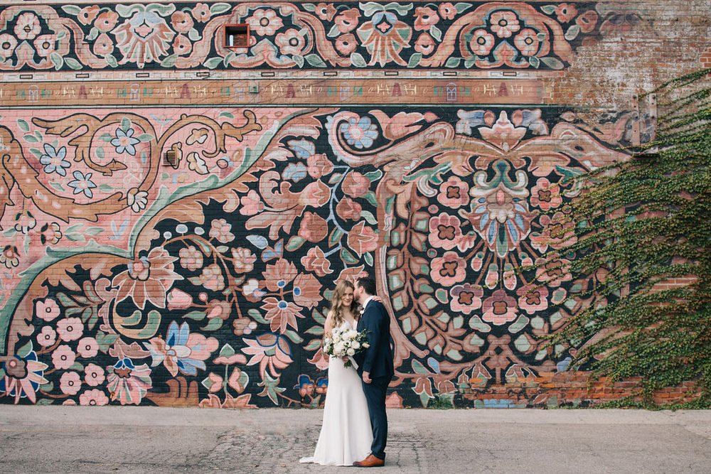 Toronto couple's wedding day photographs at Liberty Village's Carpet Factory by Toronto wedding photographers, Ugo Photography