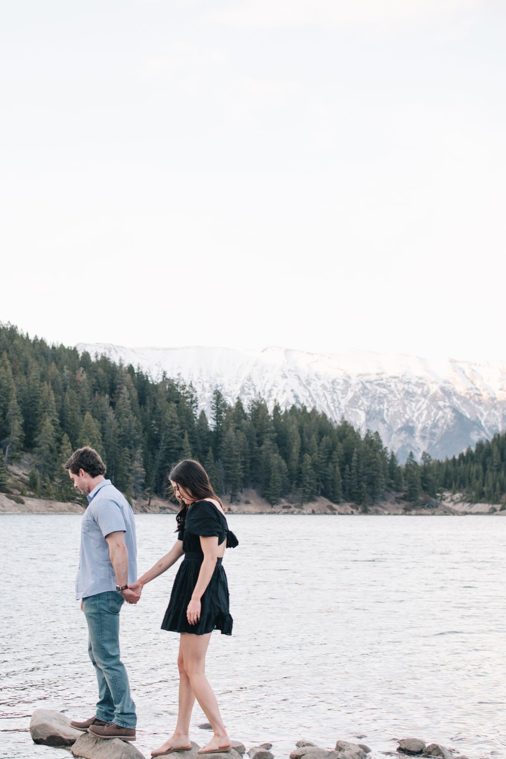 Sunset destination engagement session in Canada's unforgettable Banff National Park photographed by Toronto wedding photographers, Ugo Photography